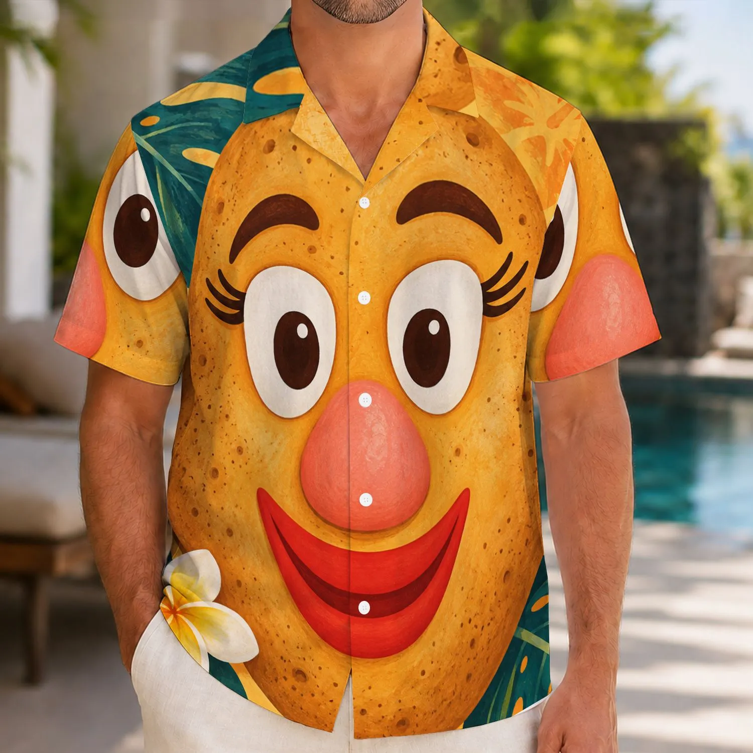 Whimsical Potato Toy Face for Tropical Getaways and Playful Costume Celebrations Hawaiian Shirt - 1