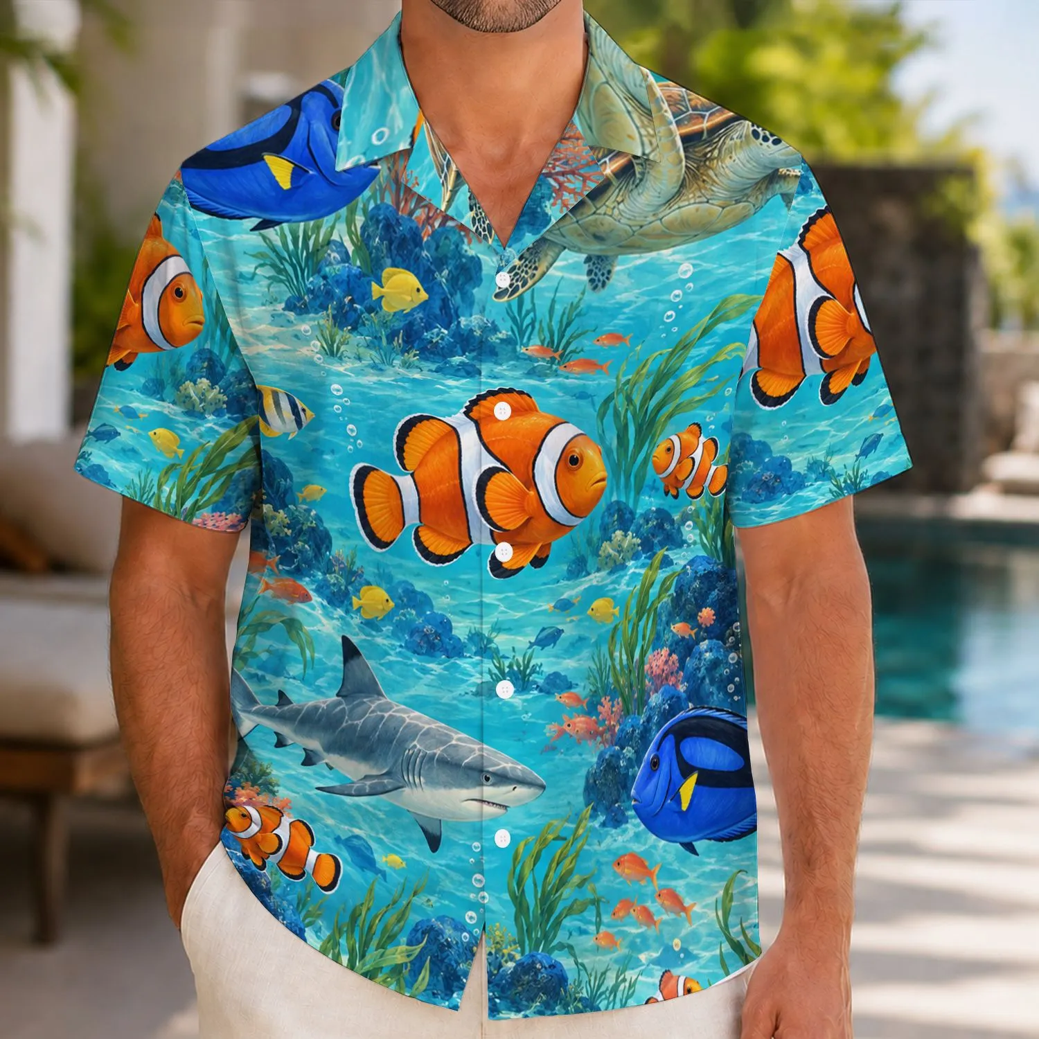 Colorful Clownfish And Reef Friends For Sunny Tropical Getaways And Ocean Lovers Hawaiian Shirt - 1