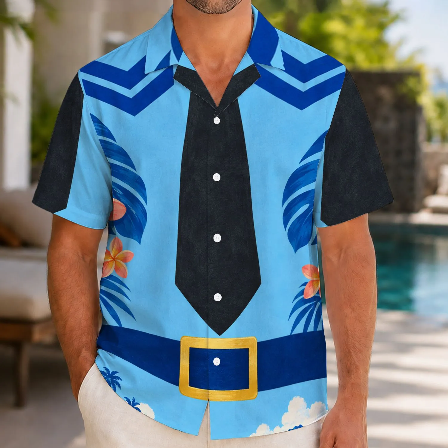 Blue Junior Officer Costume Look for Theme Park Days, Halloween and Family Vacations Hawaiian Shirt - 1
