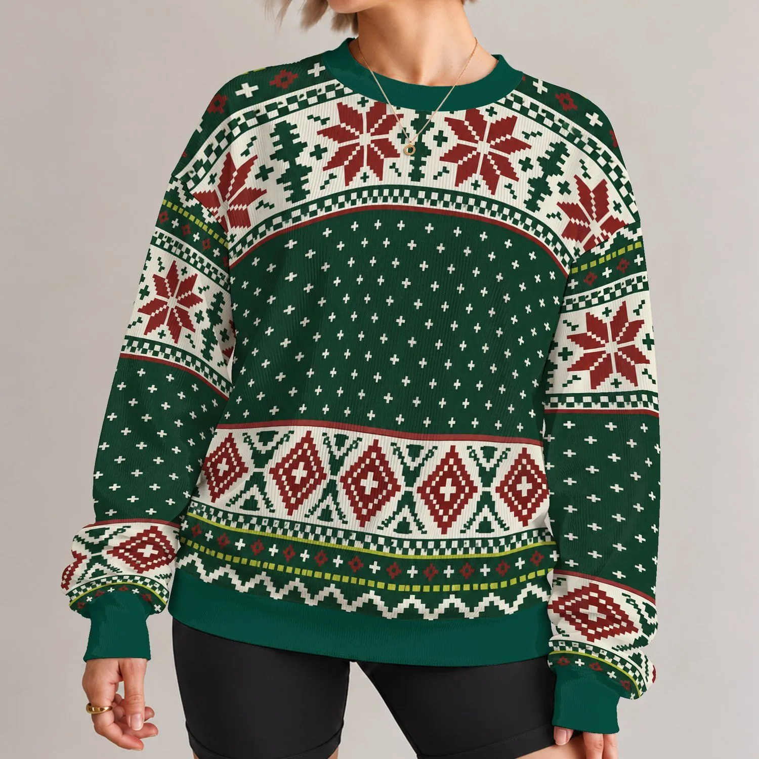 Geometric Nordic Motifs for Casual Autumn Outings and Relaxed Everyday Men's Style All-over Print Knitted Sweater - 1