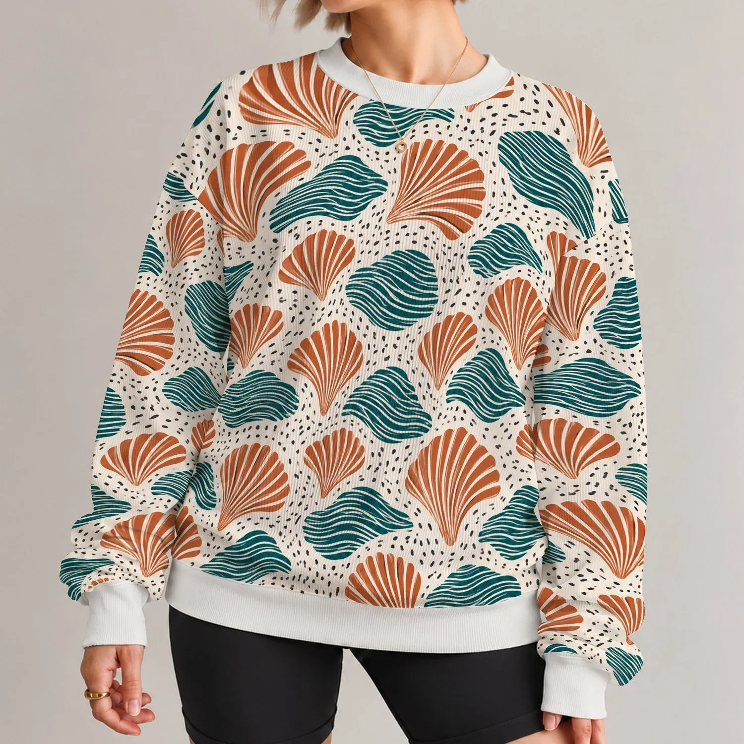 Rust And Teal Abstract Motifs For Creative Everyday Style And Artful Wardrobes All-over Print Knitted Sweater - 1