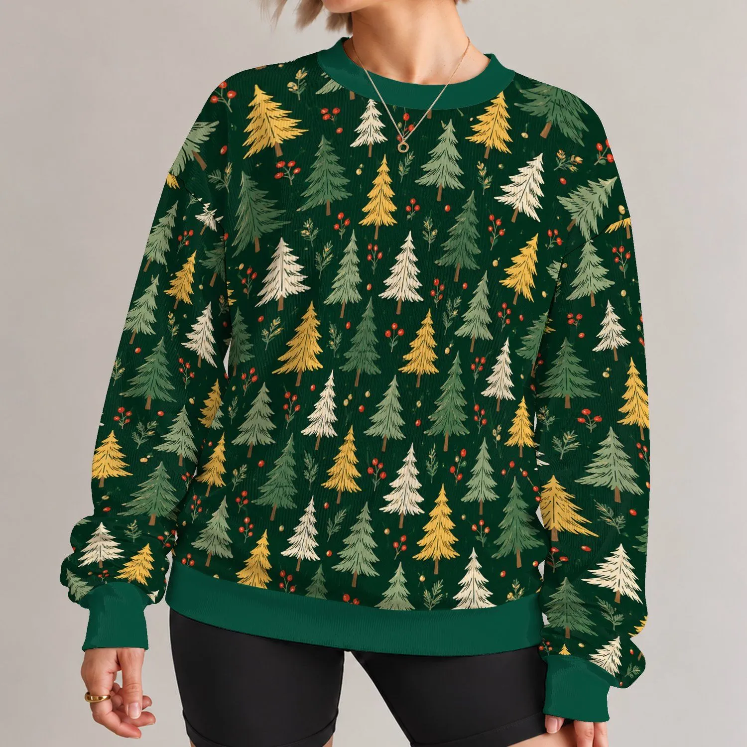 Evergreen Christmas Tree Motifs For Cozy Holiday Gatherings And Festive Winter Celebrations All-over Print Knitted Sweater - 1