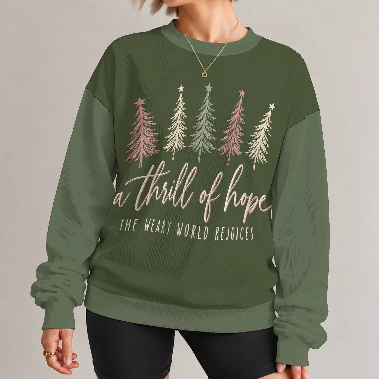 Christmas Tree Verse for Faith-Filled Holiday Celebrations and Christian Gift Giving All-over Print Knitted Sweater - 1