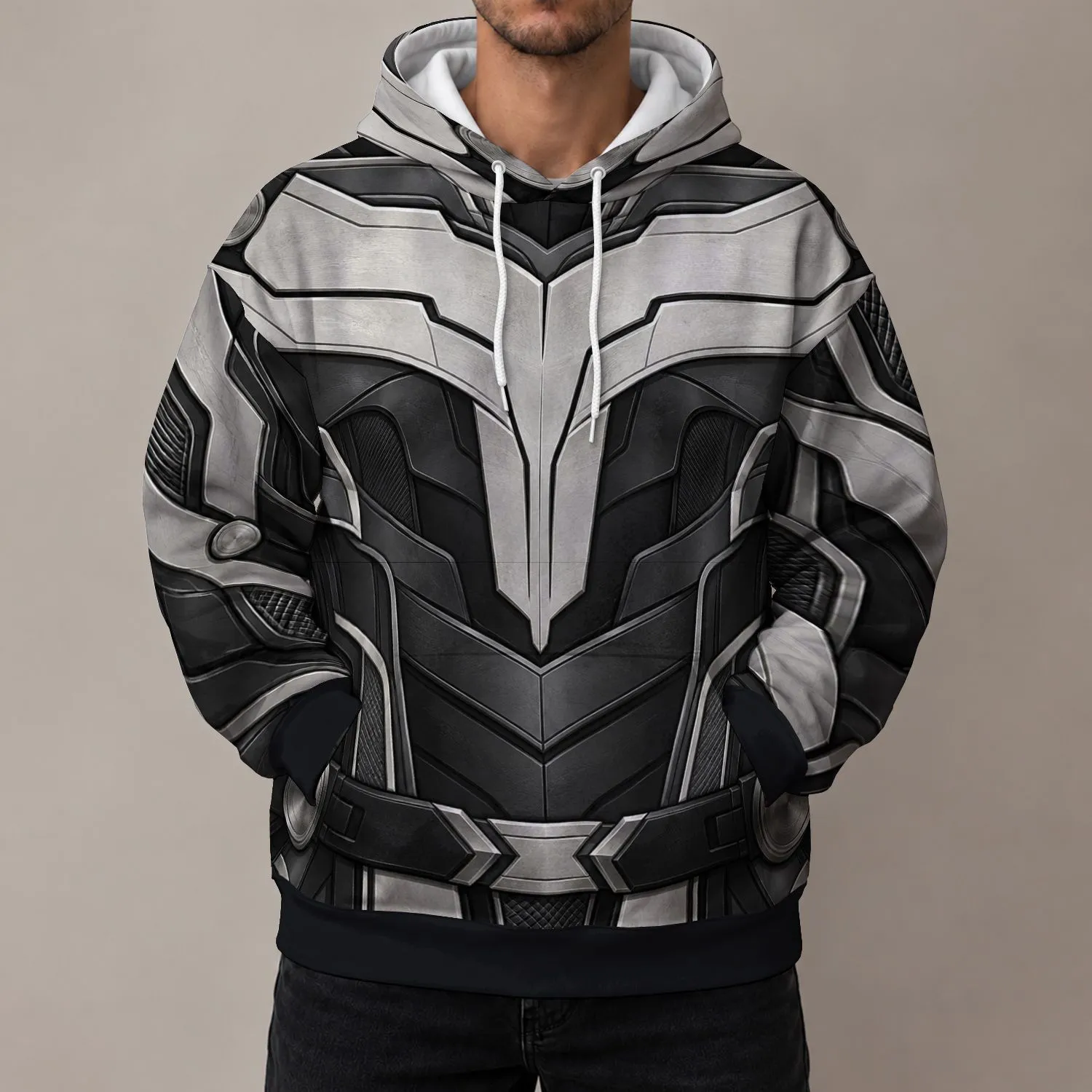 Black Valkyrie Armor Costume for Halloween Cosplay and Comic Con Events for Women All-over Print Hoodie (Lightweight) - 1