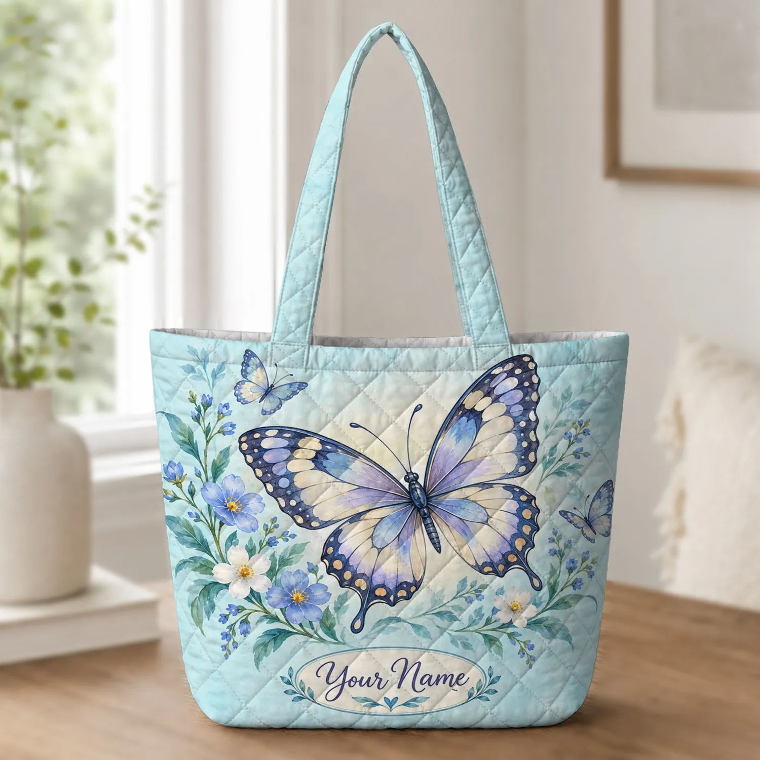 Butterfly And Wildflower Keepsake For Garden Lovers And Nature-Minded Women Quilted Tote Bag - 1