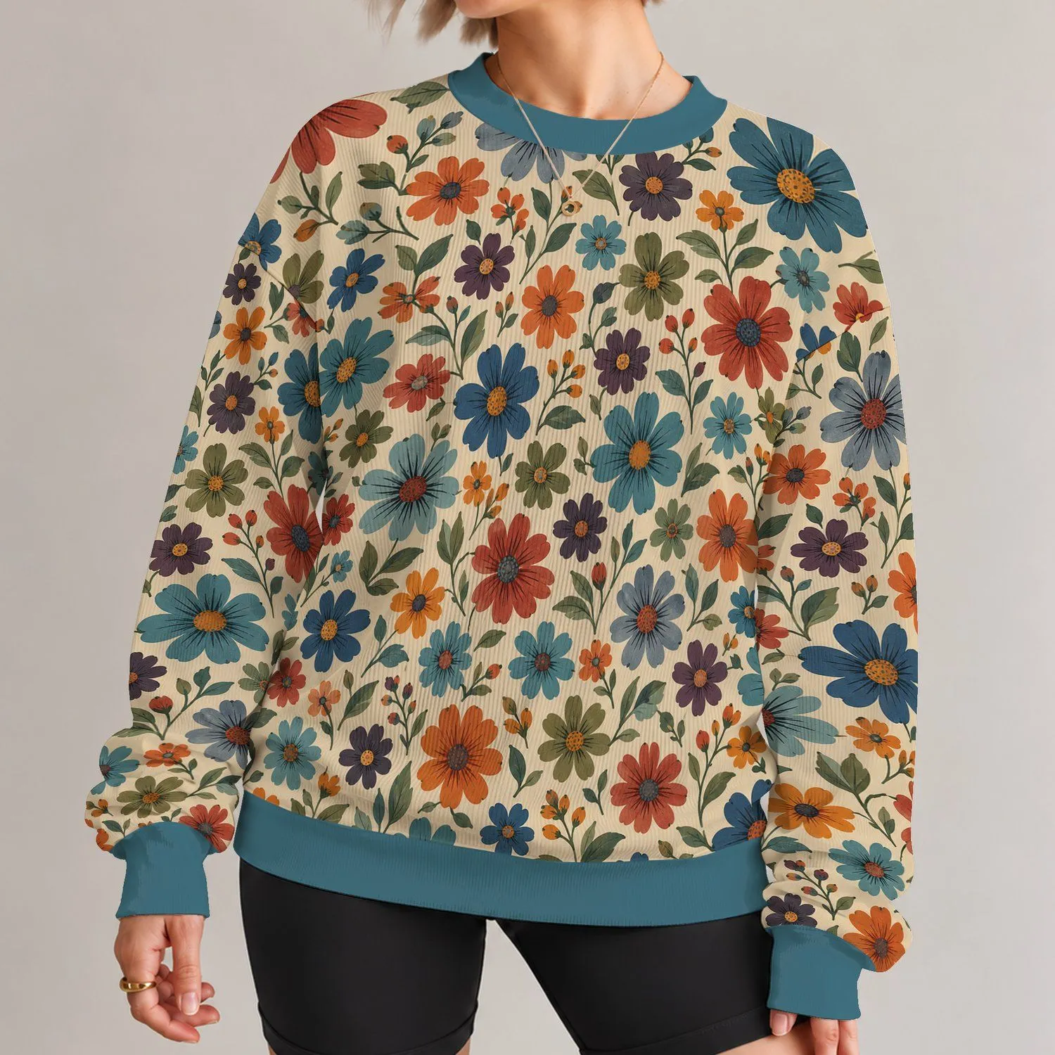 Colorful Wildflower Blooms for Casual Everyday Style and Creative Nature Lovers All-over Print Knitted Sweater - 1