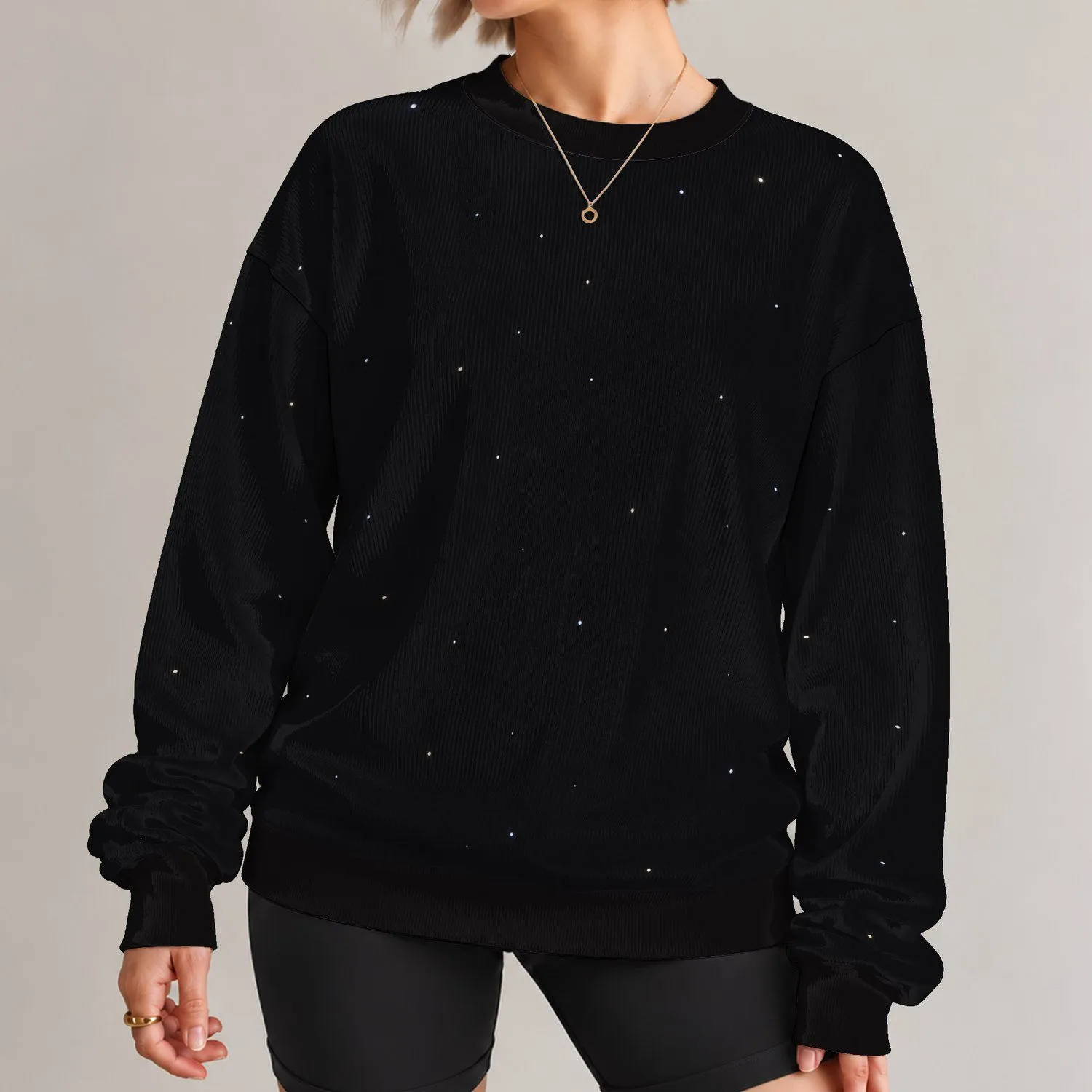 Sparse Starfield Night Sky for Casual Streetwear and Outdoor Adventures All-over Print Knitted Sweater - 1