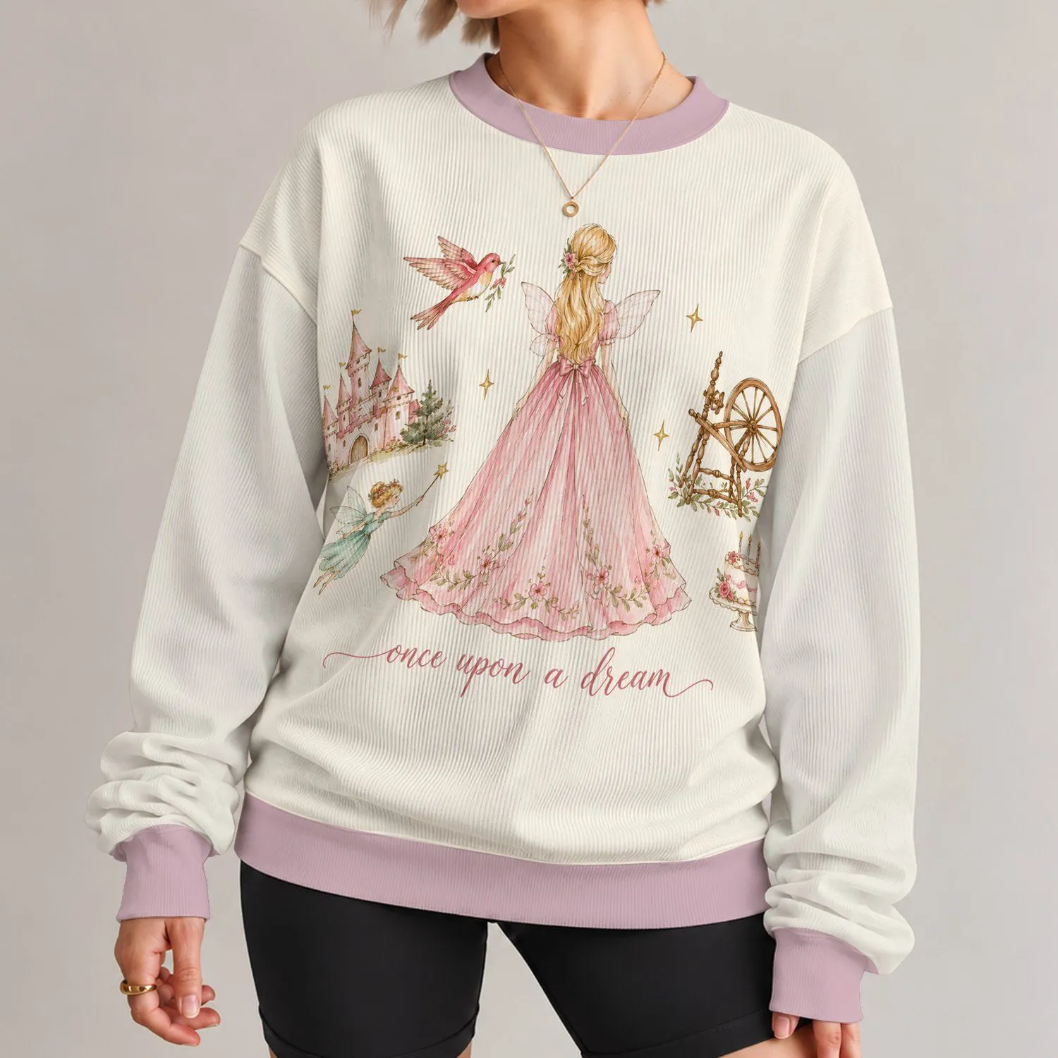 Fairy Tale Princess and Castle for Whimsical Storybook Daydreams All-over Print Knitted Sweater - 1