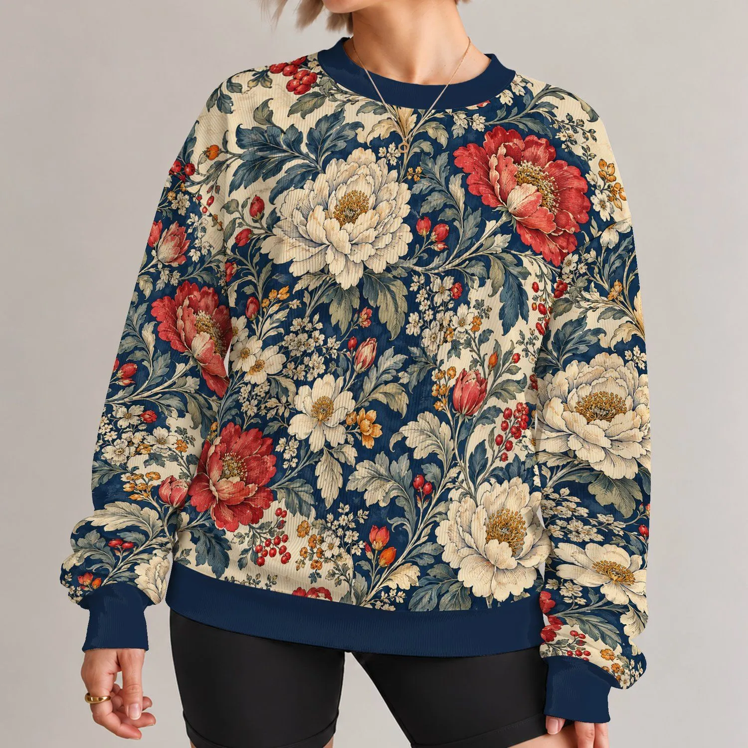 Vintage Botanical Flowers for Spring Garden Strolls and Weekend Getaways for Women All-over Print Knitted Sweater - 1