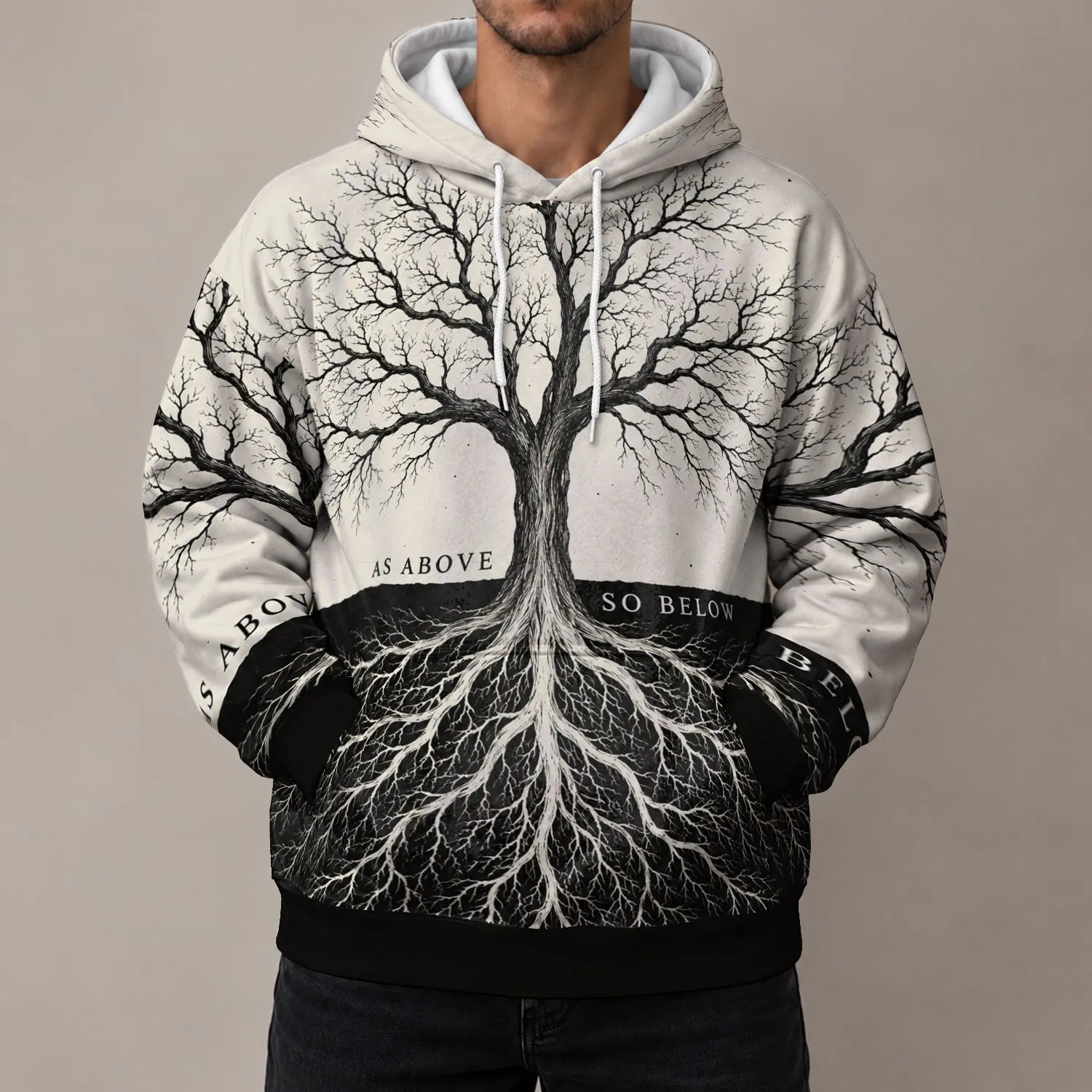 Tree Roots and Branches for Mindful Nature Lovers and Everyday Outdoor Adventures All-over Print Hoodie (Lightweight) - 1