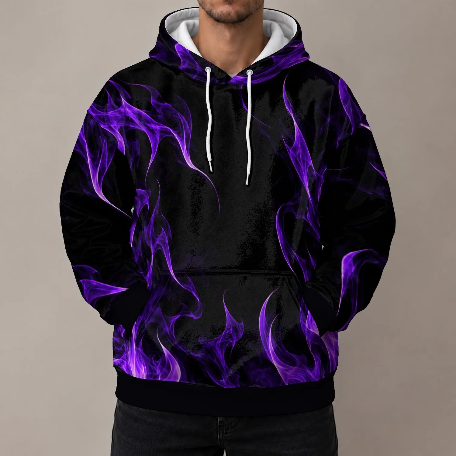 Violet Flame Streetwear Style for Autumn Runs and Everyday Outdoor Adventures All-over Print Hoodie (Lightweight) - 1