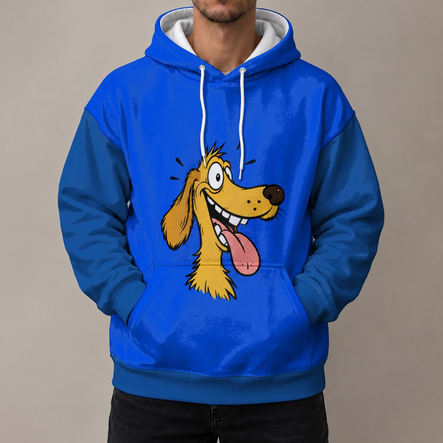 Goofy Slack-Jawed Dog Character for Casual Outings and Everyday Animal Lovers All-over Print Hoodie (Lightweight) - 1