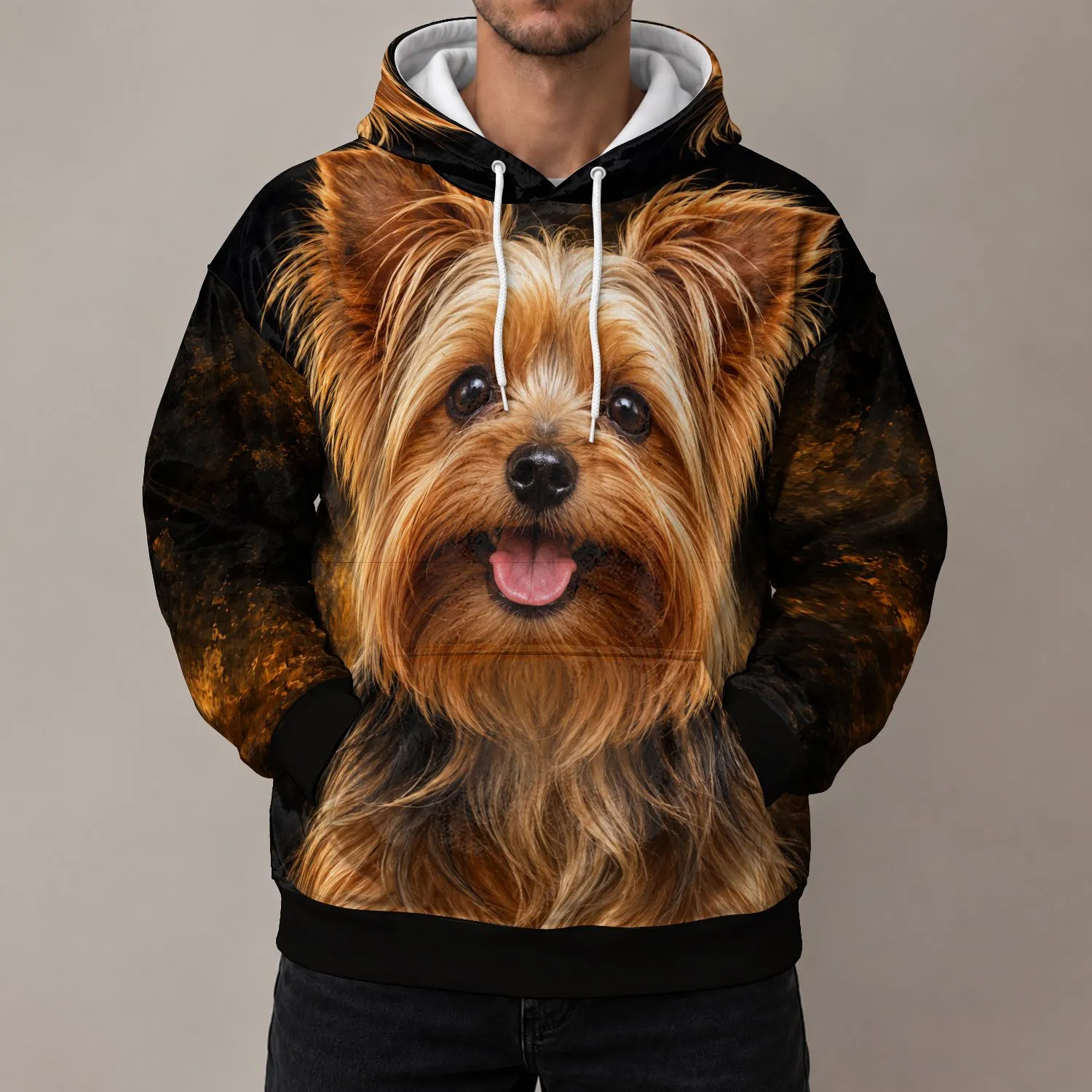 Yorkshire Terrier Dog Portrait for Cozy Lounging and Everyday Pet Lover Style All-over Print Hoodie (Lightweight) - 1
