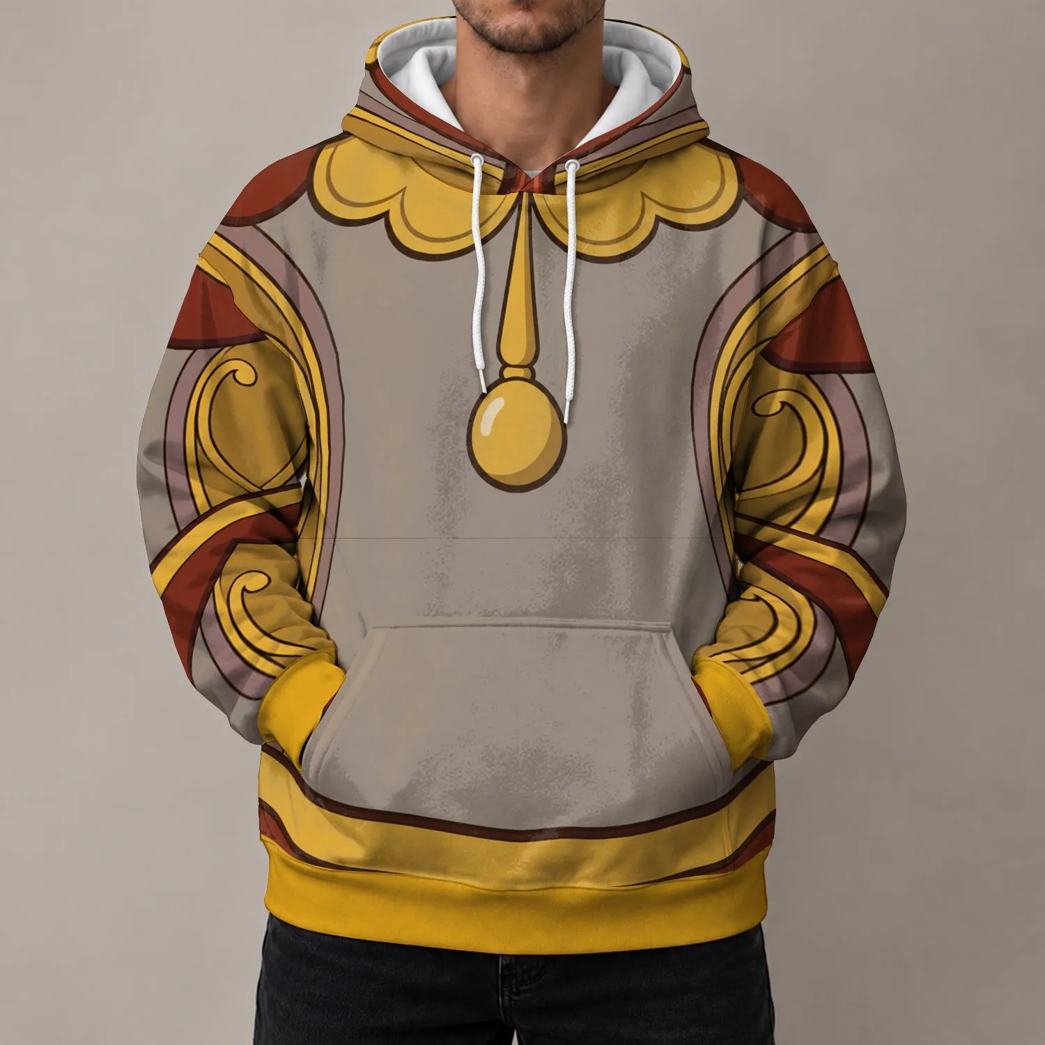 Antique Clockwork Butler Tunic Motifs For Cosplay Events And Whimsical Character Fans All-over Print Hoodie (Lightweight) - 1
