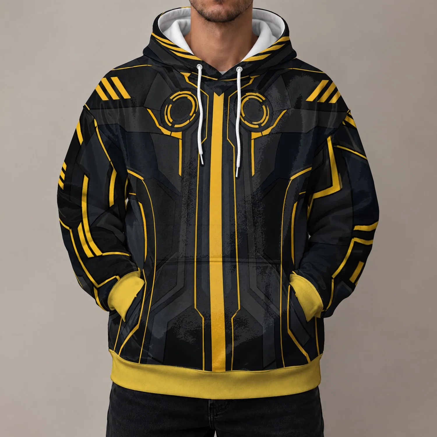 Futuristic Neon Circuit Suit Style For Gaming Events And Sci-Fi Fans All-over Print Hoodie (Lightweight) - 1