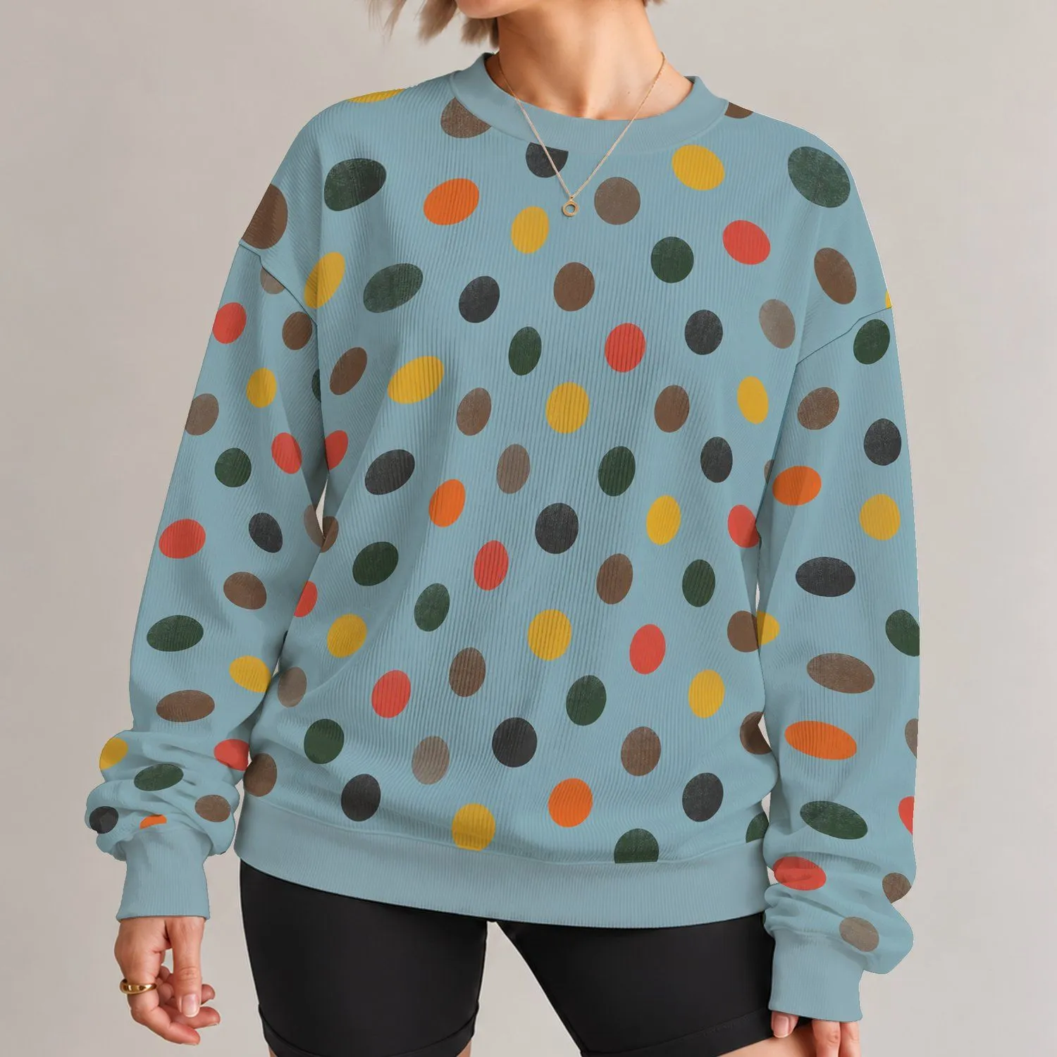 Colorful Polka Dots For Casual Everyday Outfits And Relaxed Weekend Style All-over Print Knitted Sweater - 1