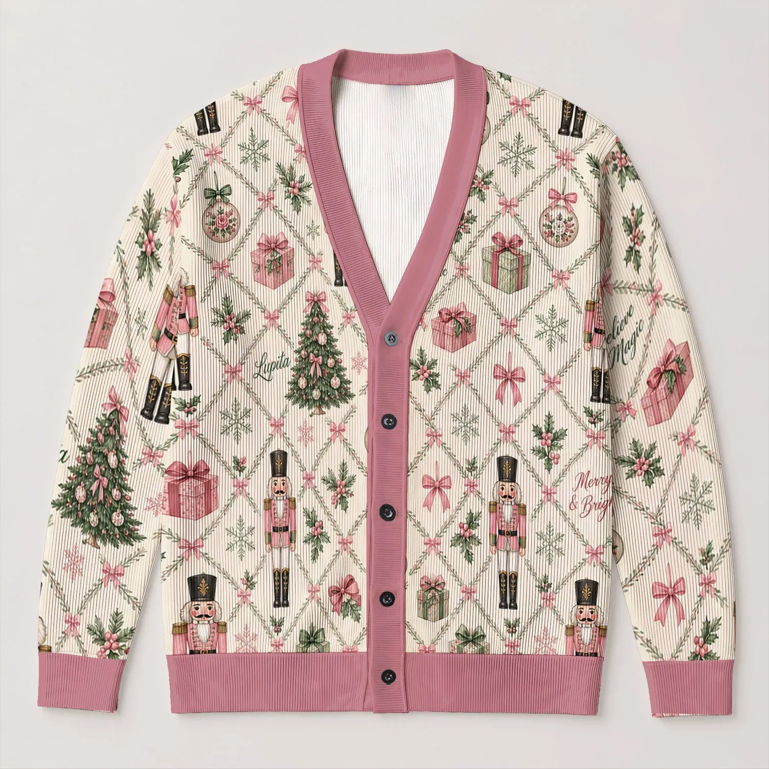 Nutcracker Christmas Cheer for Festive Gatherings and Cozy Holiday Celebrations All-over Print Knitted Cardigan - 1