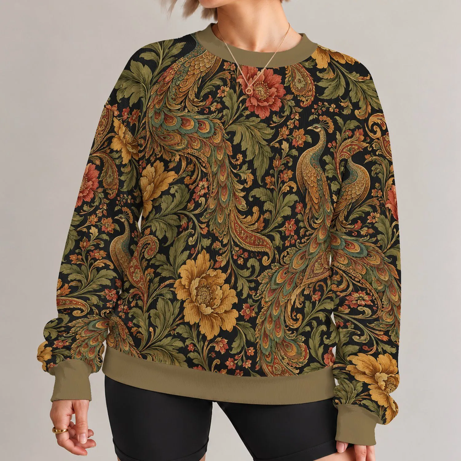 Vintage Botanical Paisley Blooms for Elegant Everyday Outings and Artful Wardrobe Styling All-over Print Knitted Sweater - 1