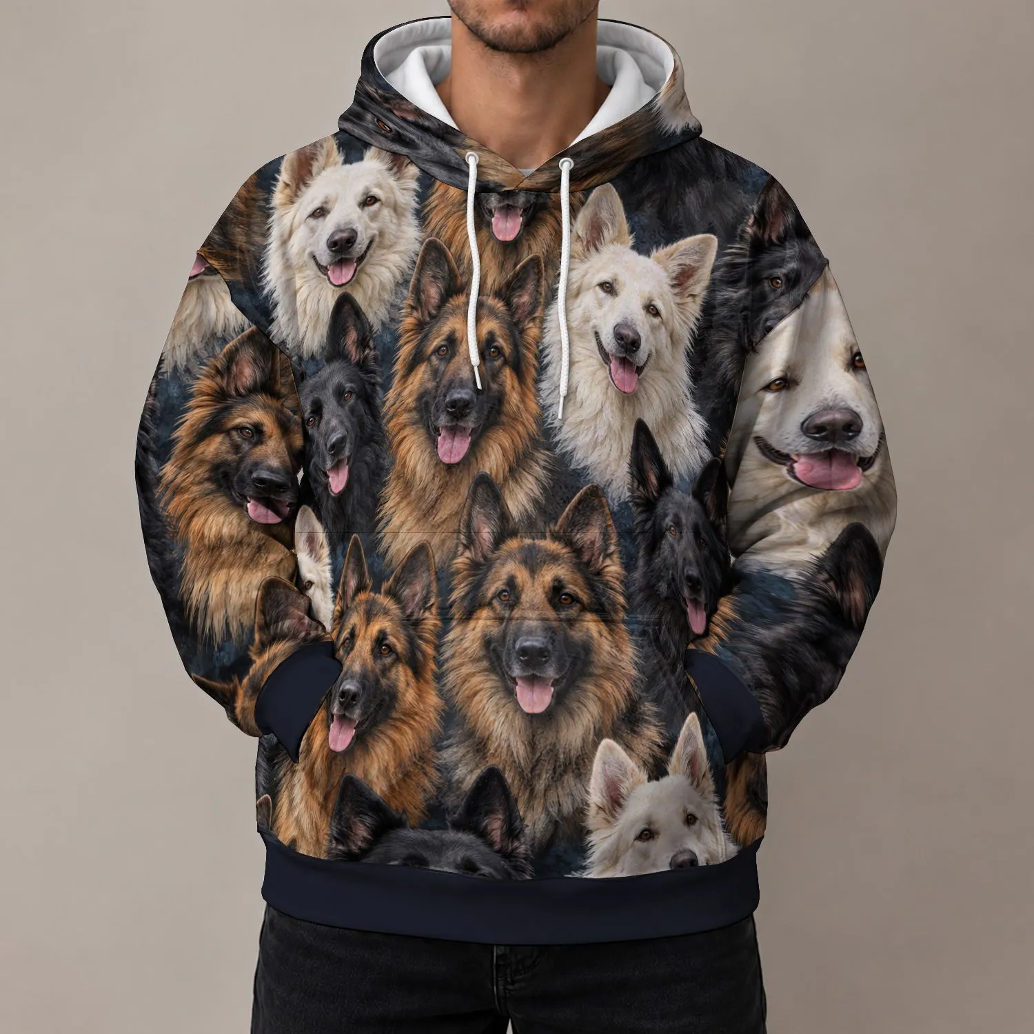 Colorful Shepherd Dog Portraits for Everyday Canine Lovers and Dog Families All-over Print Hoodie (Lightweight) - 1