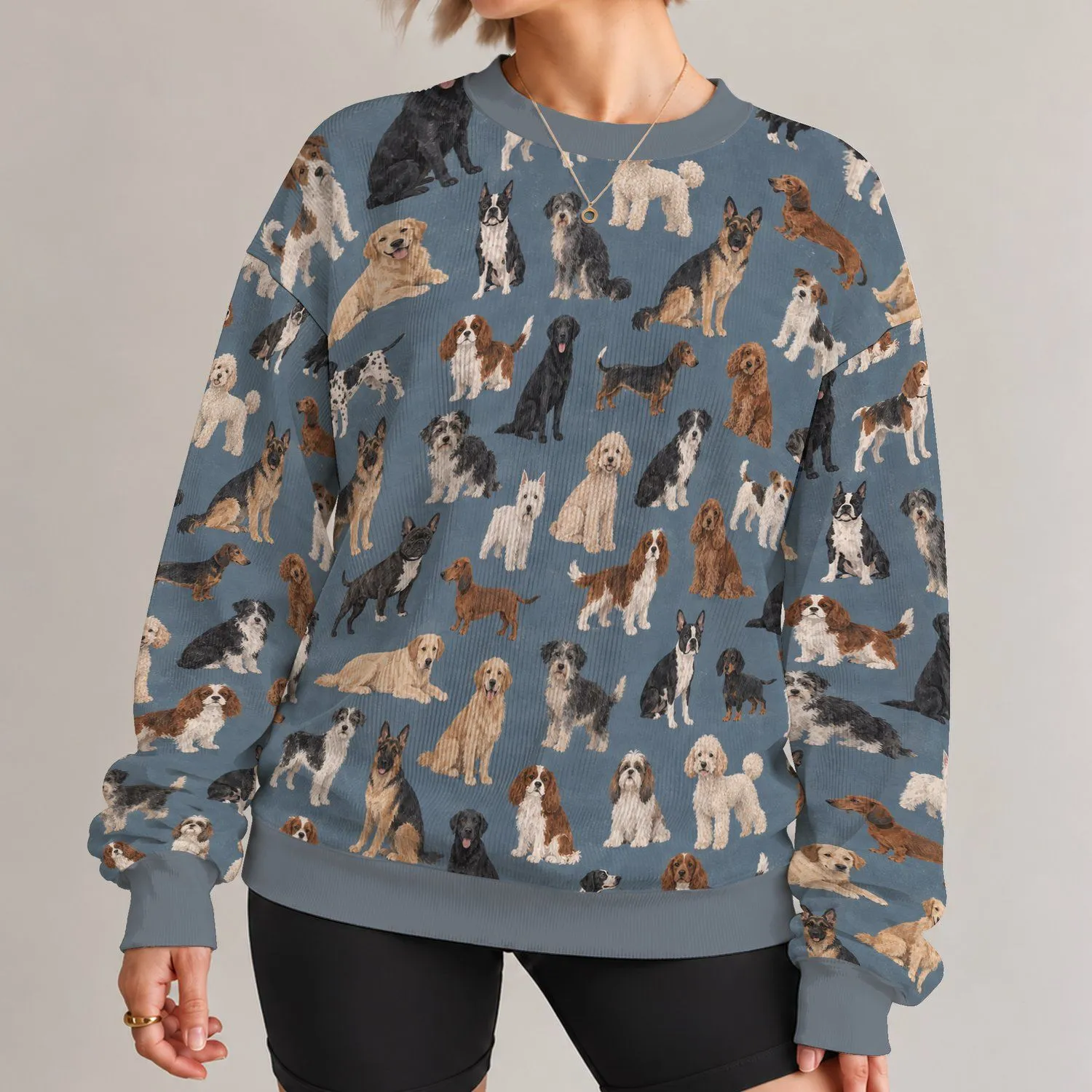 Colorful Dog Breeds for Casual Everyday Outings and Dog Lover Gift Ideas All-over Print Knitted Sweater - 1
