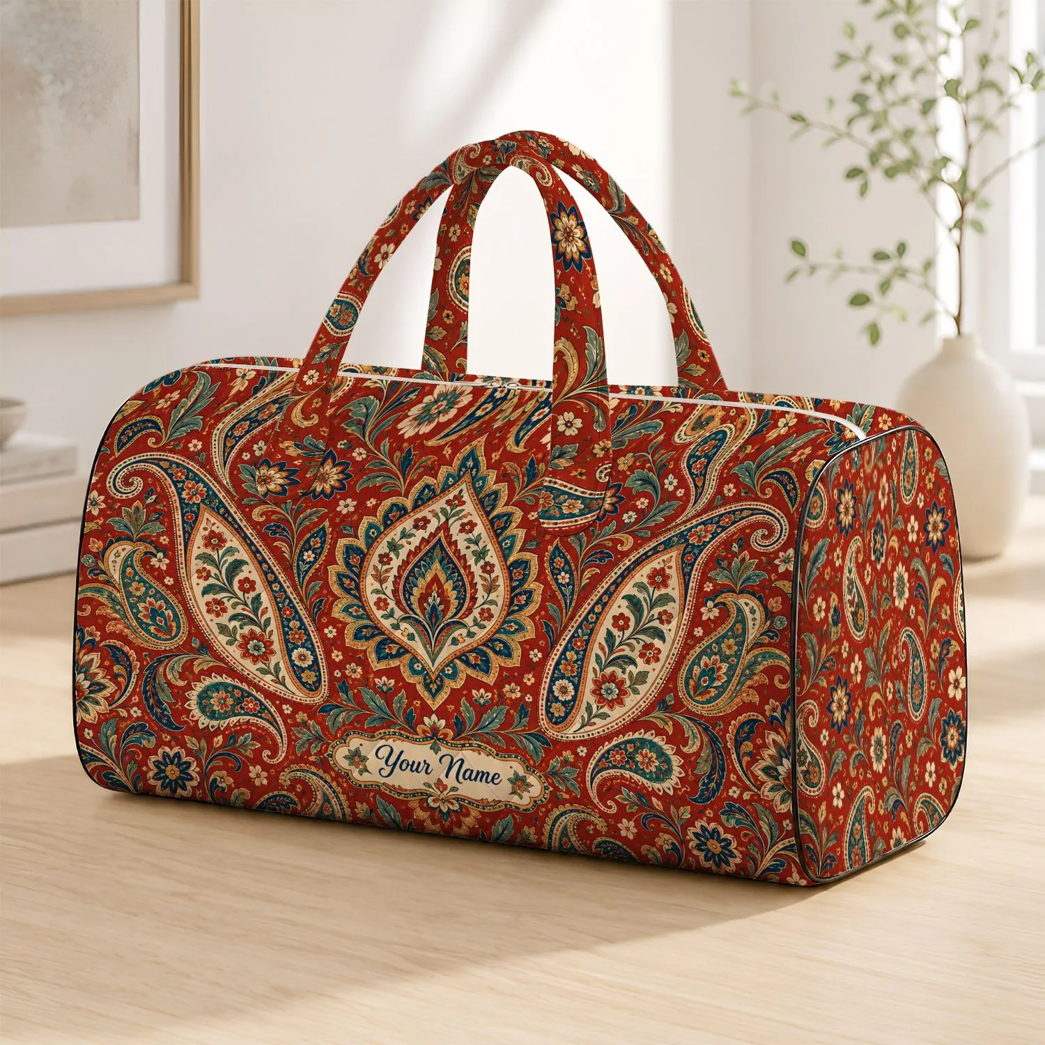 Bohemian Paisley Medallions for Beach Getaways and Relaxed Weekend Adventures and Travel Quilted Weekend Bag - 1
