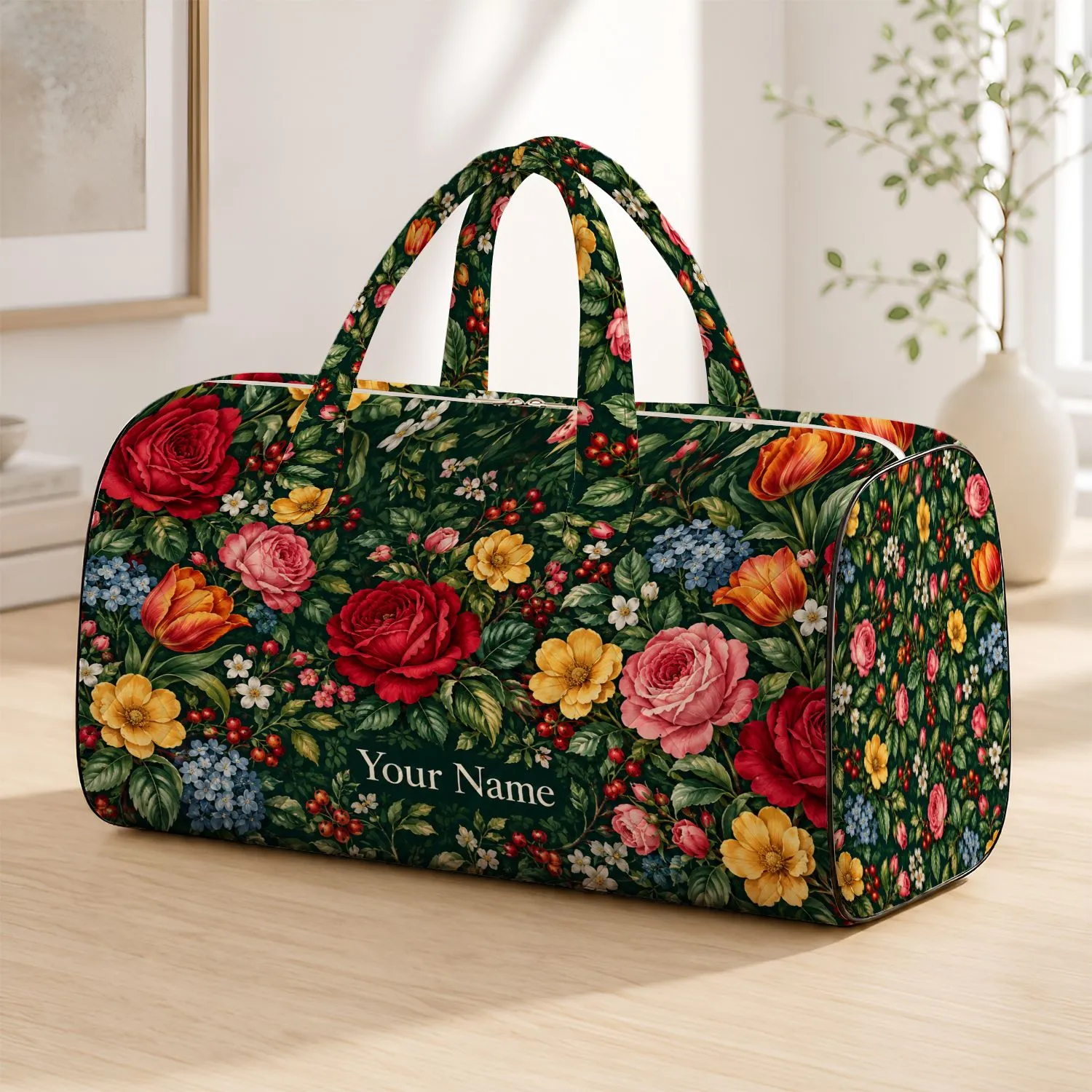 Lush Garden Blooms for Coastal Getaways and Relaxed Weekend Escapes in Every Season Quilted Weekend Bag - 1