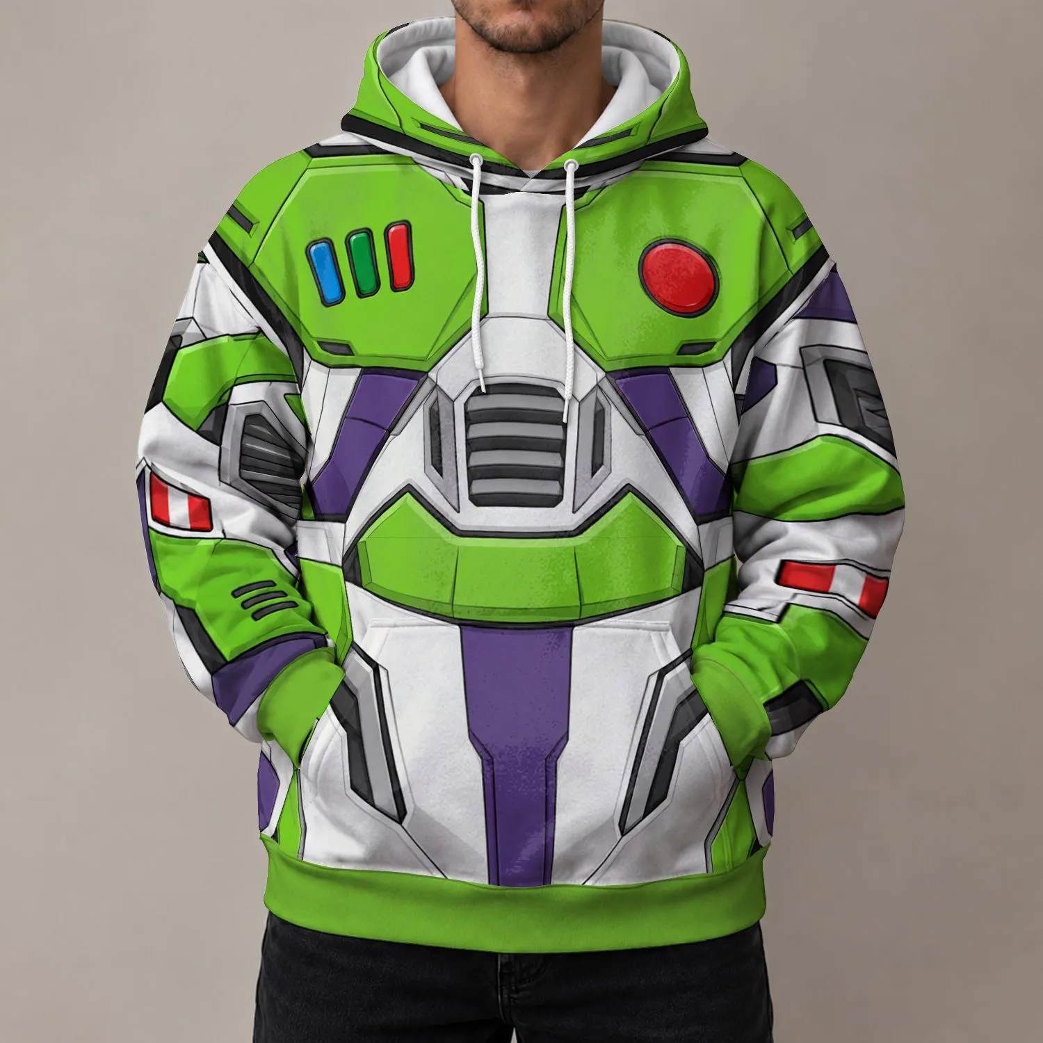 White Space Ranger Costume Style for Halloween Parties, Cosplay Events, and Toy Fans All-over Print Hoodie (Lightweight) - 1