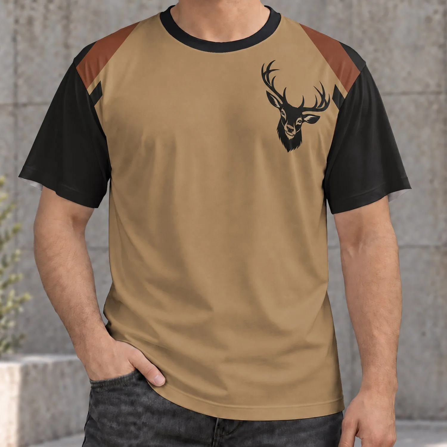 Stag Head and Antlers for Outdoor Adventure and Everyday Nature-Inspired Style All-over Print Unisex T-shirt - 1