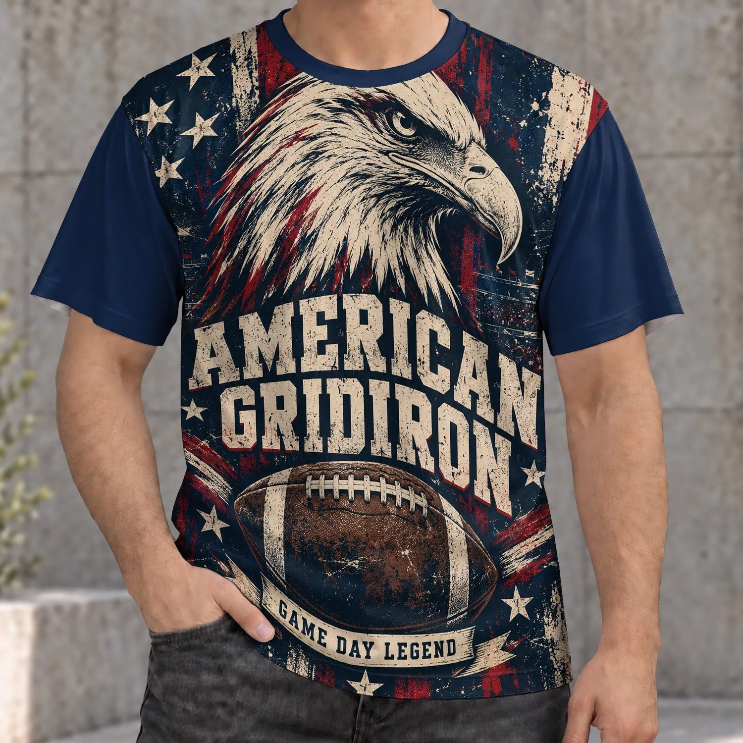 Bald Eagle Football Spirit for Game Day and Tailgate Weekends for American Sports Fans All-over Print Unisex T-shirt - 1