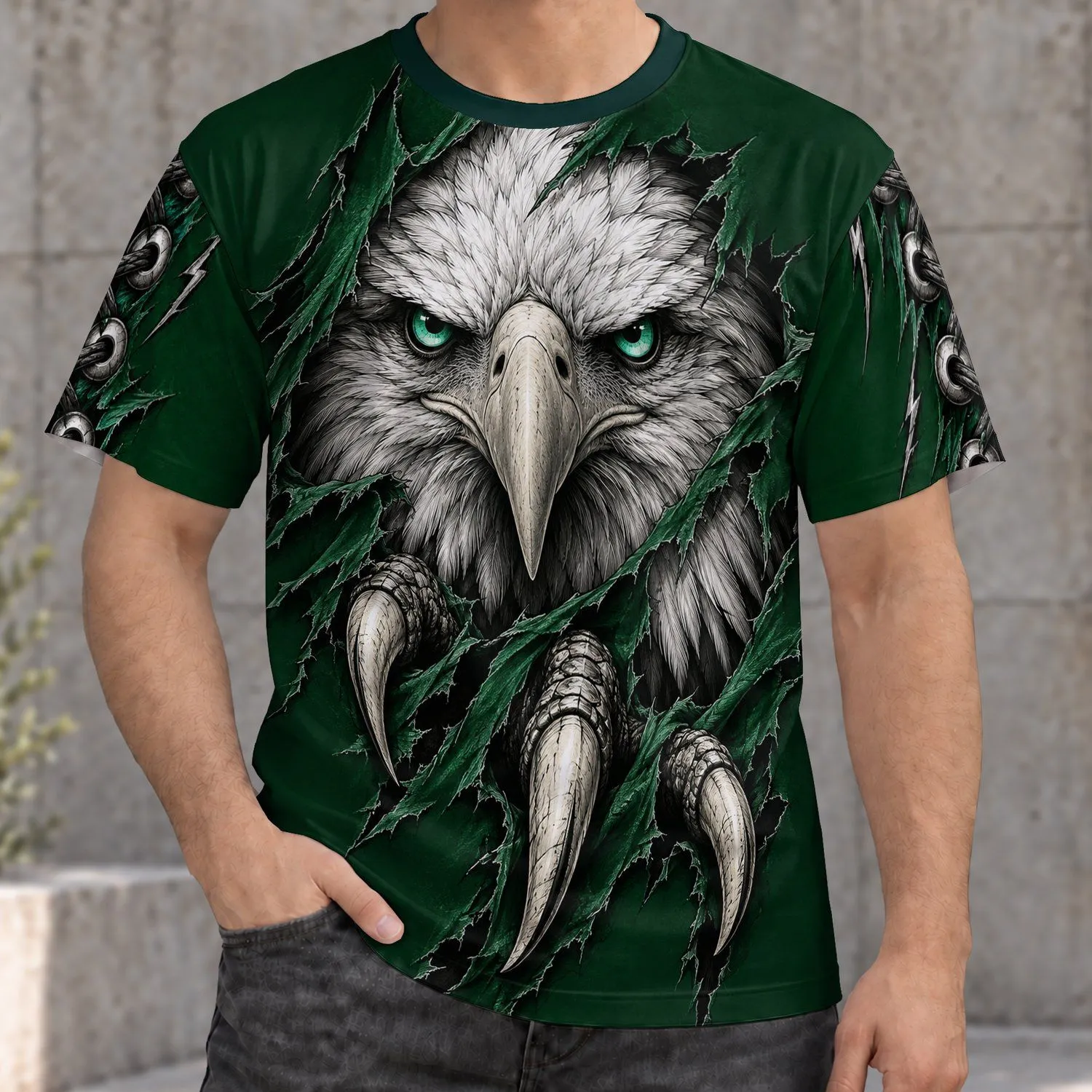 Ripped Eagle Talon And Feathered Face For Football Weekends And Streetwear Fans All-over Print Unisex T-shirt - 1
