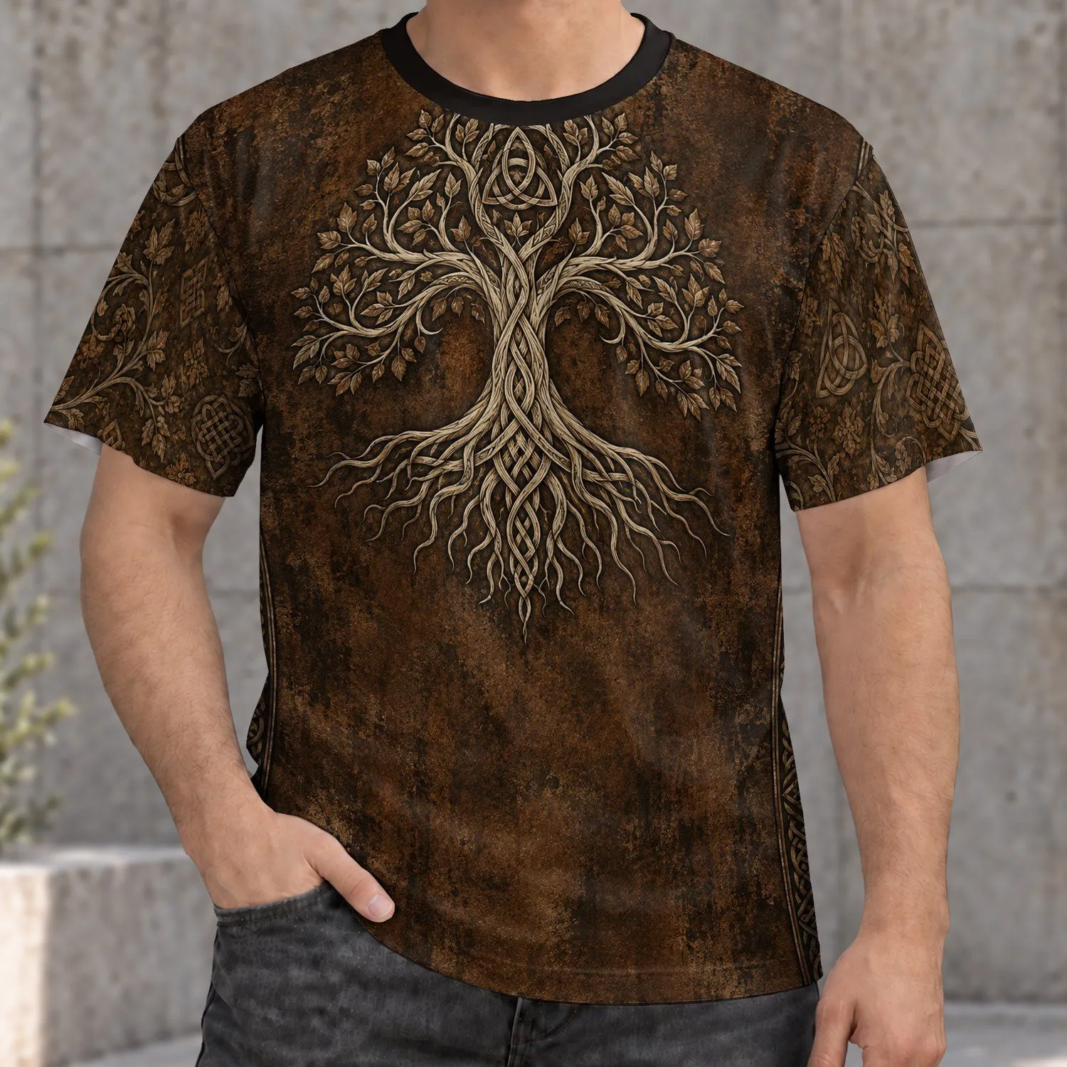 Viking Tree of Life Celtic Knot for Outdoor Adventures and Everyday Heritage Style All-over Print Unisex T-shirt - 1