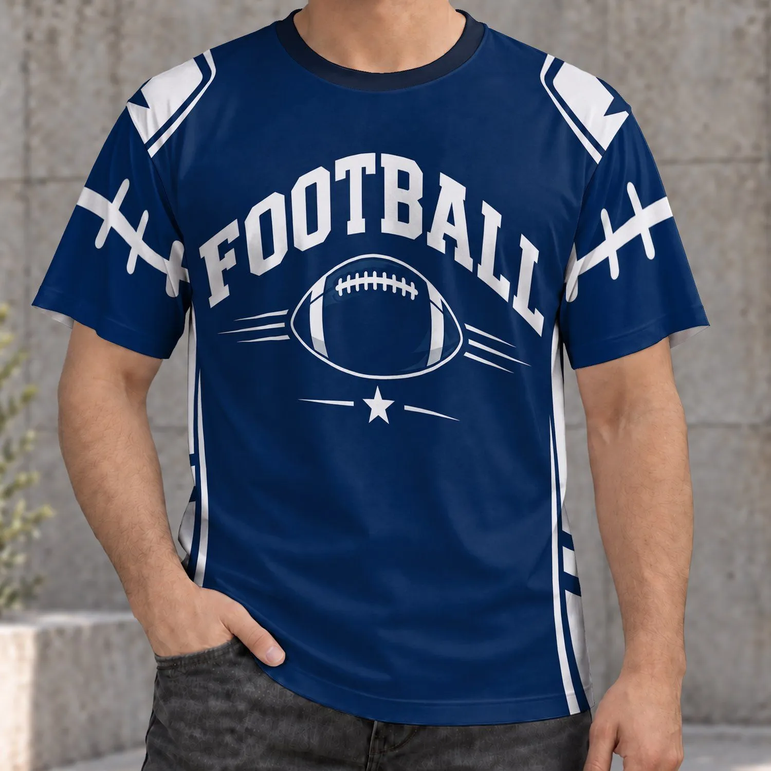 Navy Football and Star Sportswear for Back-to-School Game Days and School Spirit Wear All-over Print Unisex T-shirt - 1