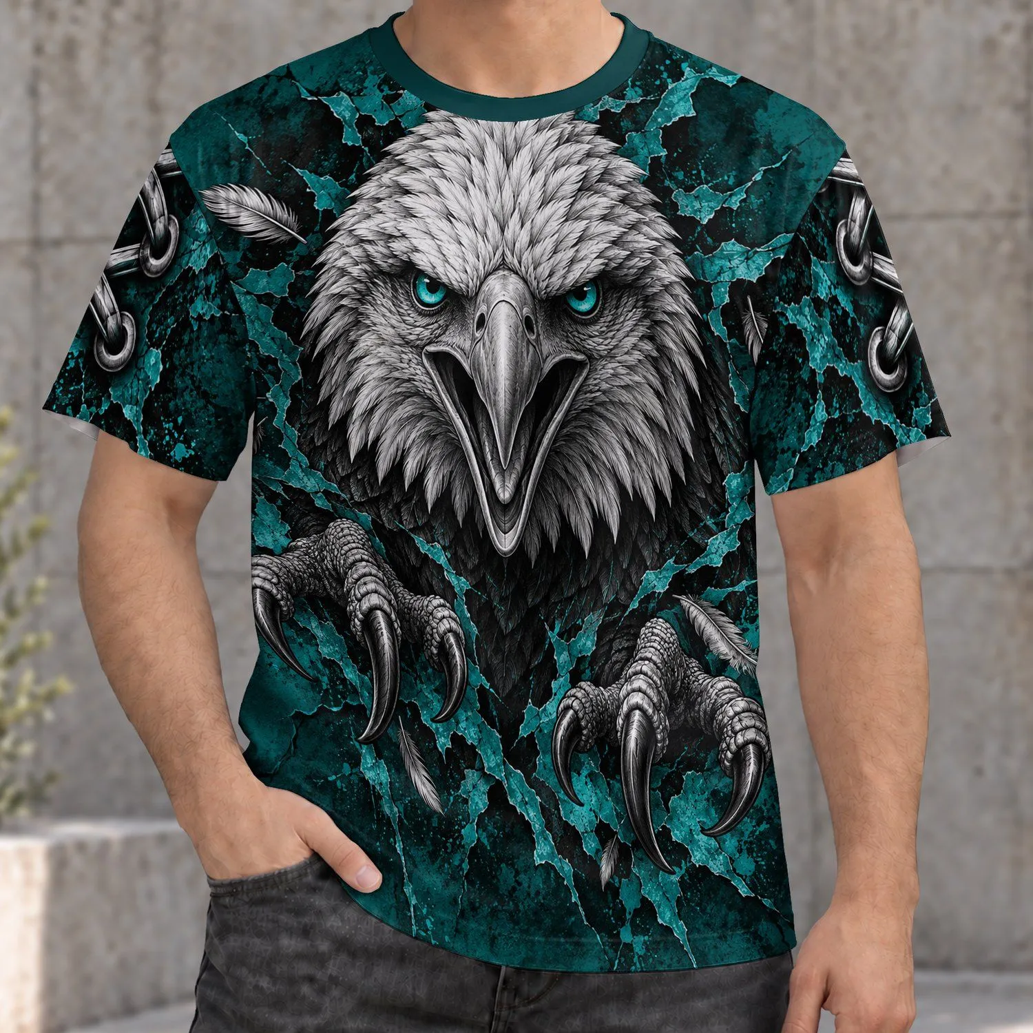 Fierce Eagle and Talons for Game Day and Streetwear, Bold Wildlife Style for Men All-over Print Unisex T-shirt - 1