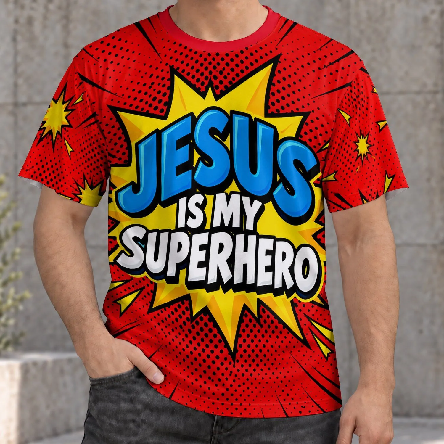 Jesus Superhero Faith Message For Church Events And Everyday Encouragement All-over Print Unisex T-shirt - 1