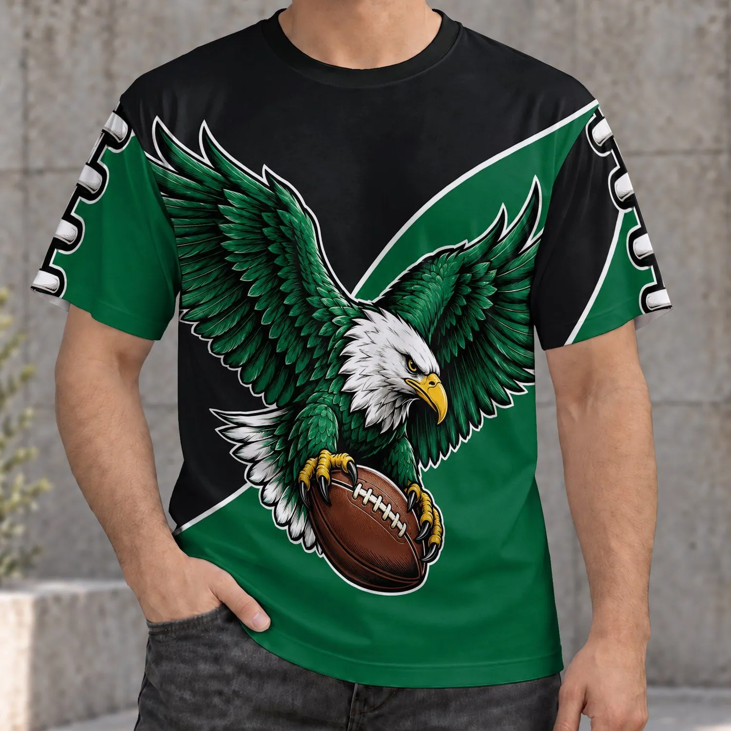Flying Eagle Rugby Football Weekend Wear for Casual Sports Fans on Every Game Day All-over Print Unisex T-shirt - 1