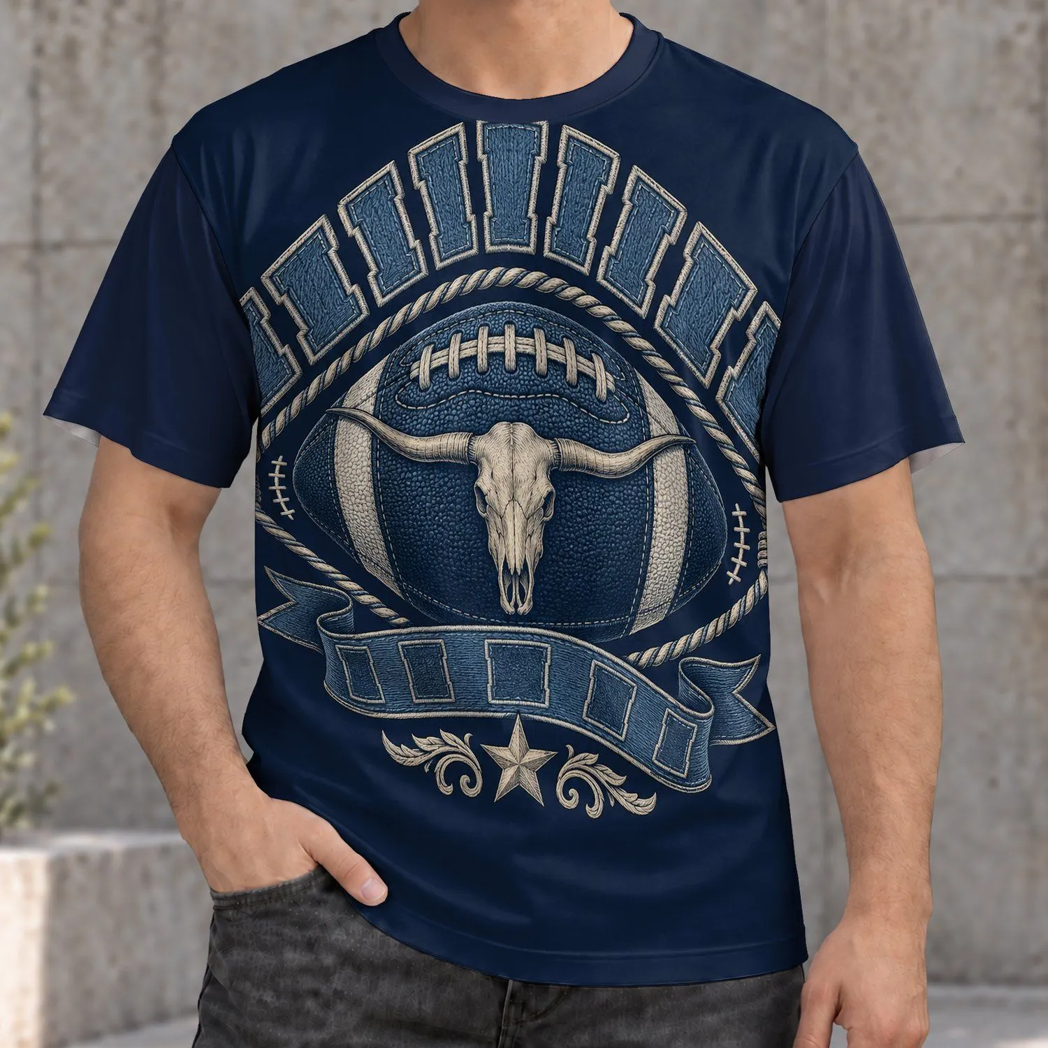 Vintage Football Crest for Game Day Tailgates and Casual Weekends for Men and Fans All-over Print Unisex T-shirt - 1