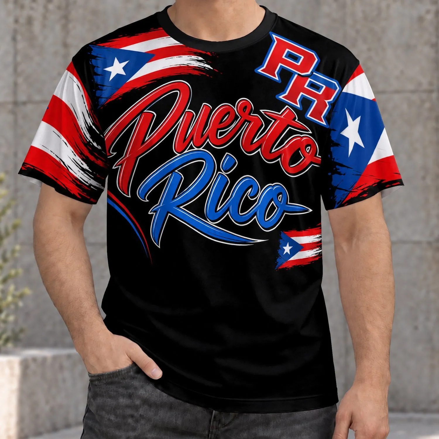 Puerto Rico Flag Colors for Island Pride, Travel Days and Casual Weekend Heritage All-over Print Unisex T-shirt - 1