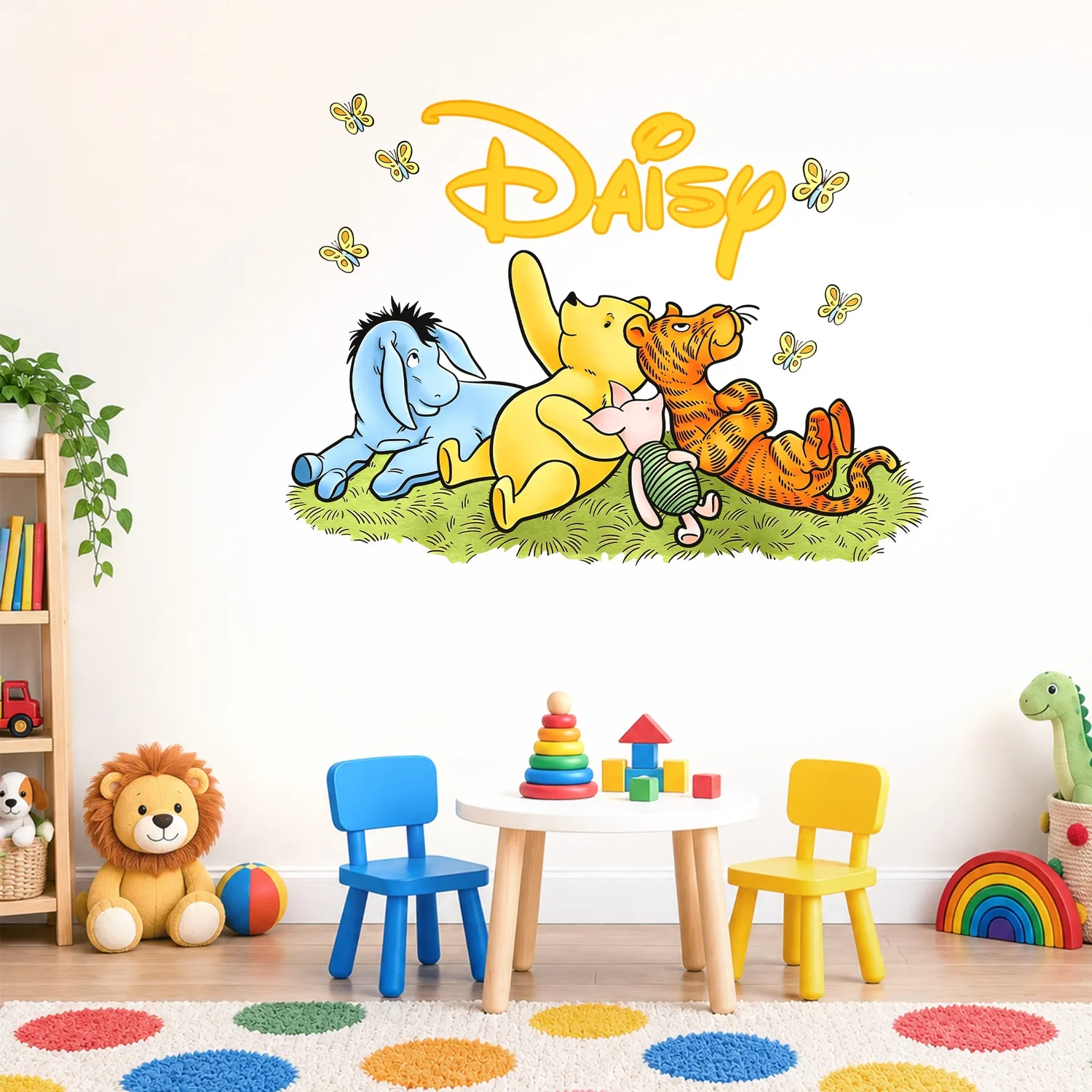Personalized Teddy Bear and Friends Name Wall Decal – Custom Storybook Nursery Sticker for Baby Room, Christmas Gift - 1