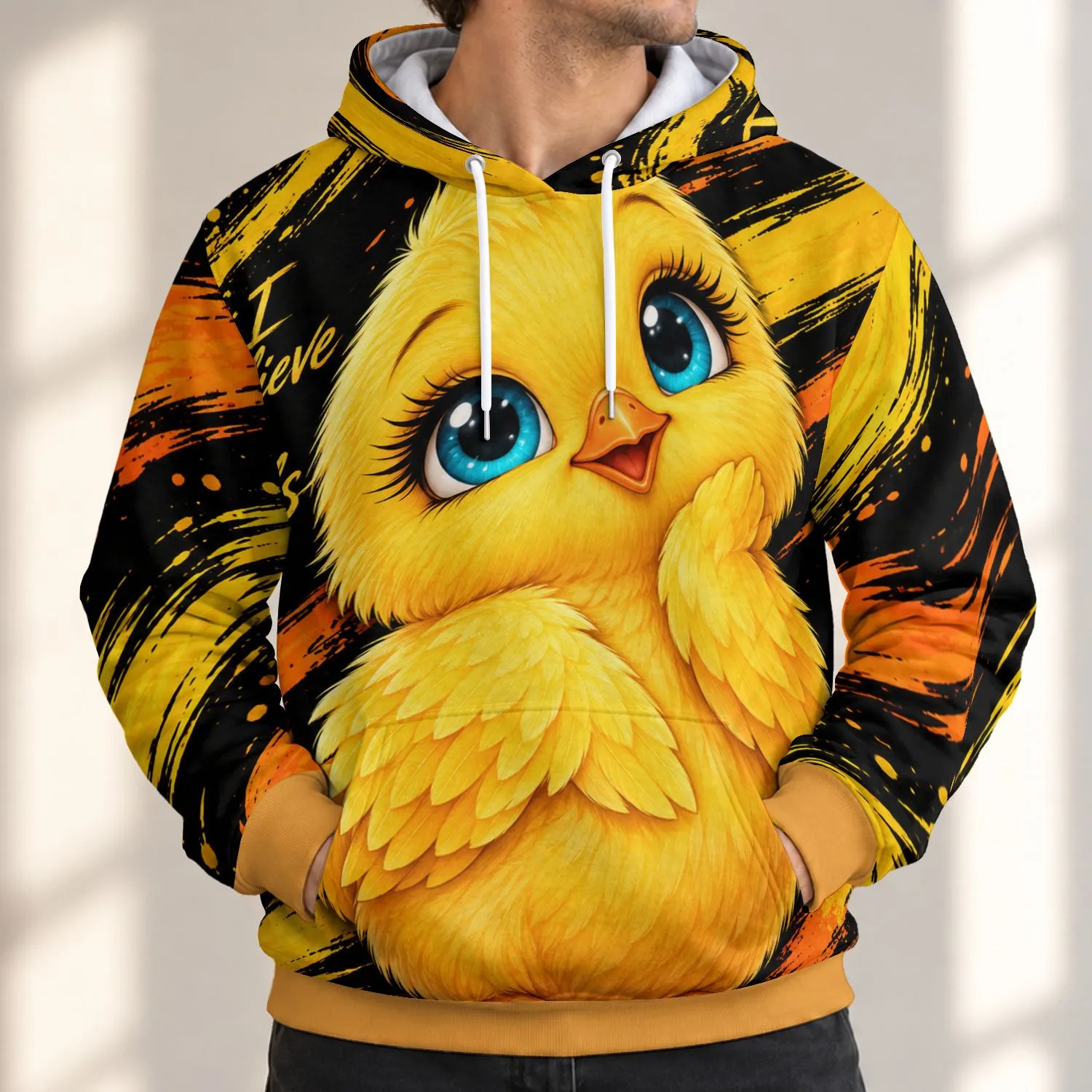 Golden Canary Angel Saying for Mother's Day Gifting and Whimsical Bird Lover Style All-over Print Hoodie (Lightweight) - 1