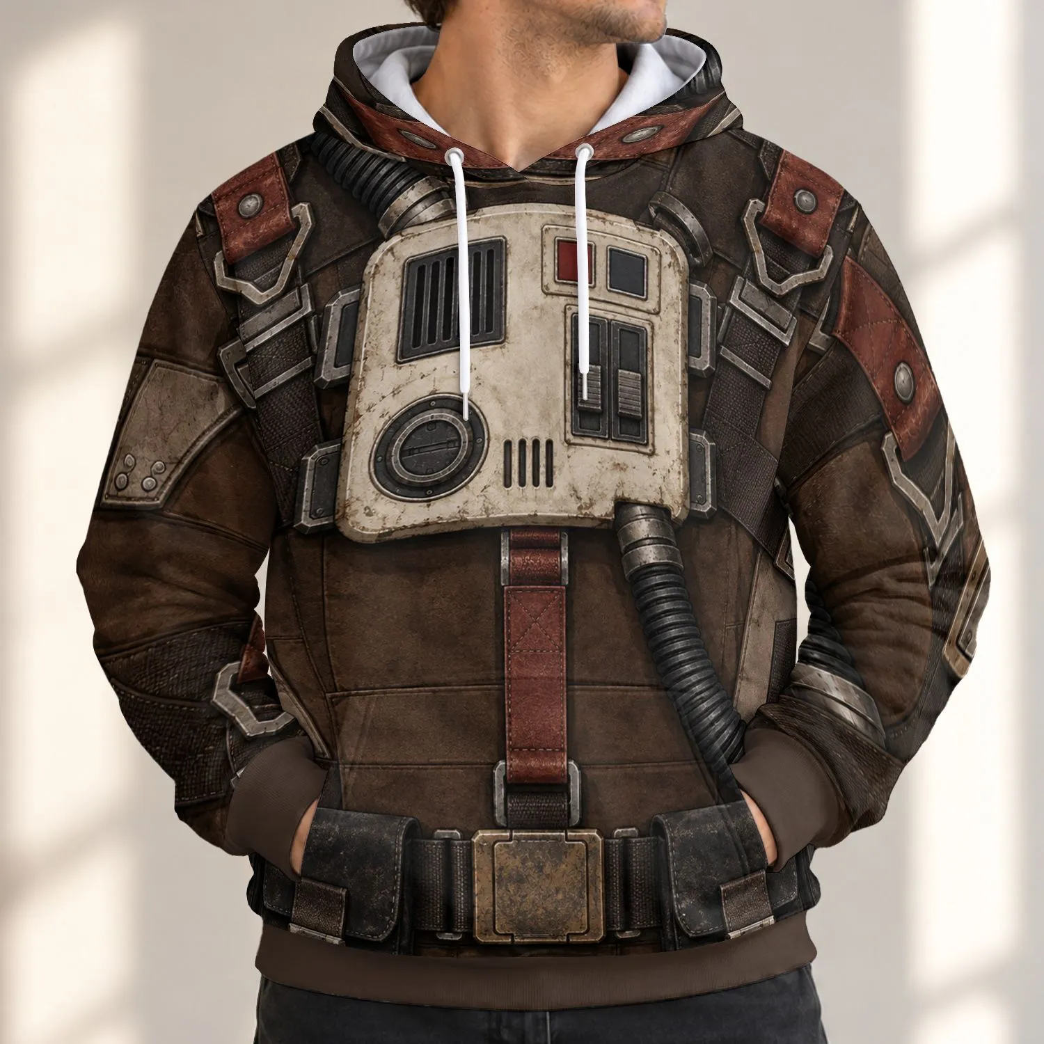 Sci-Fi Pilot Utility Outfit for Cosplay Events and Halloween Costume Fans All-over Print Hoodie (Lightweight) - 1