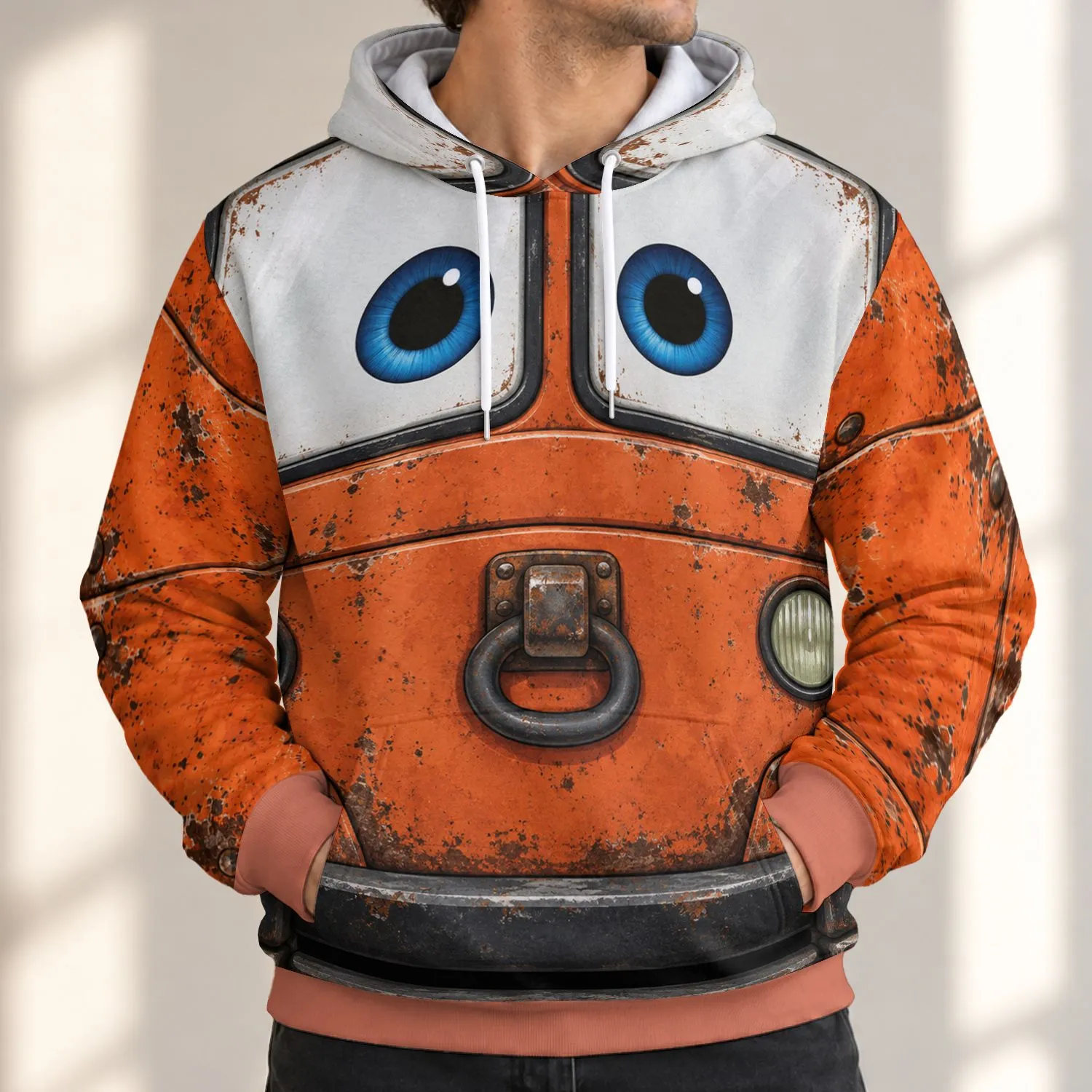 Weathered Tow Truck Costume Look for Theme Park Days and Family Dress-Up All-over Print Hoodie (Lightweight) - 1