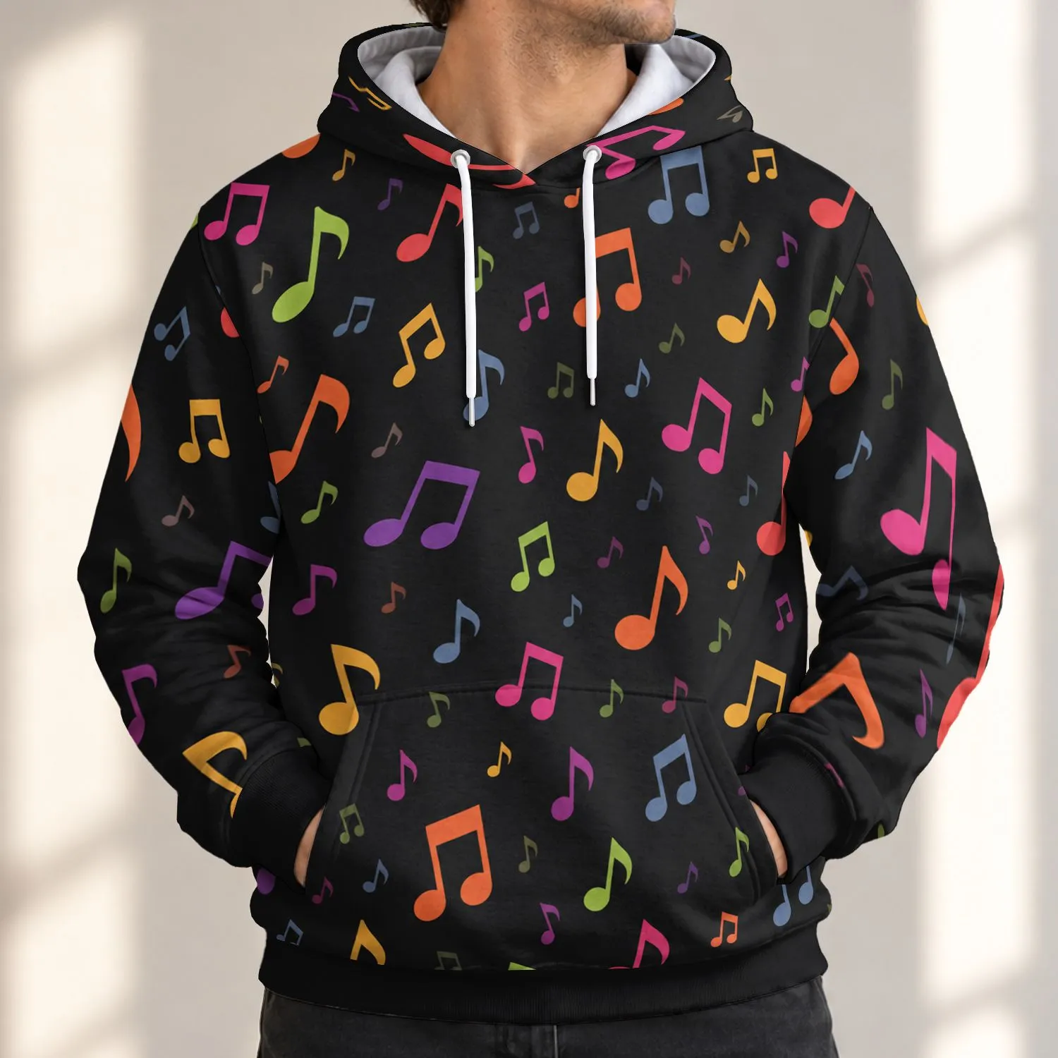 Colorful Music Notes for Concert Nights and Everyday Music Lover Style All-over Print Hoodie (Lightweight) - 1