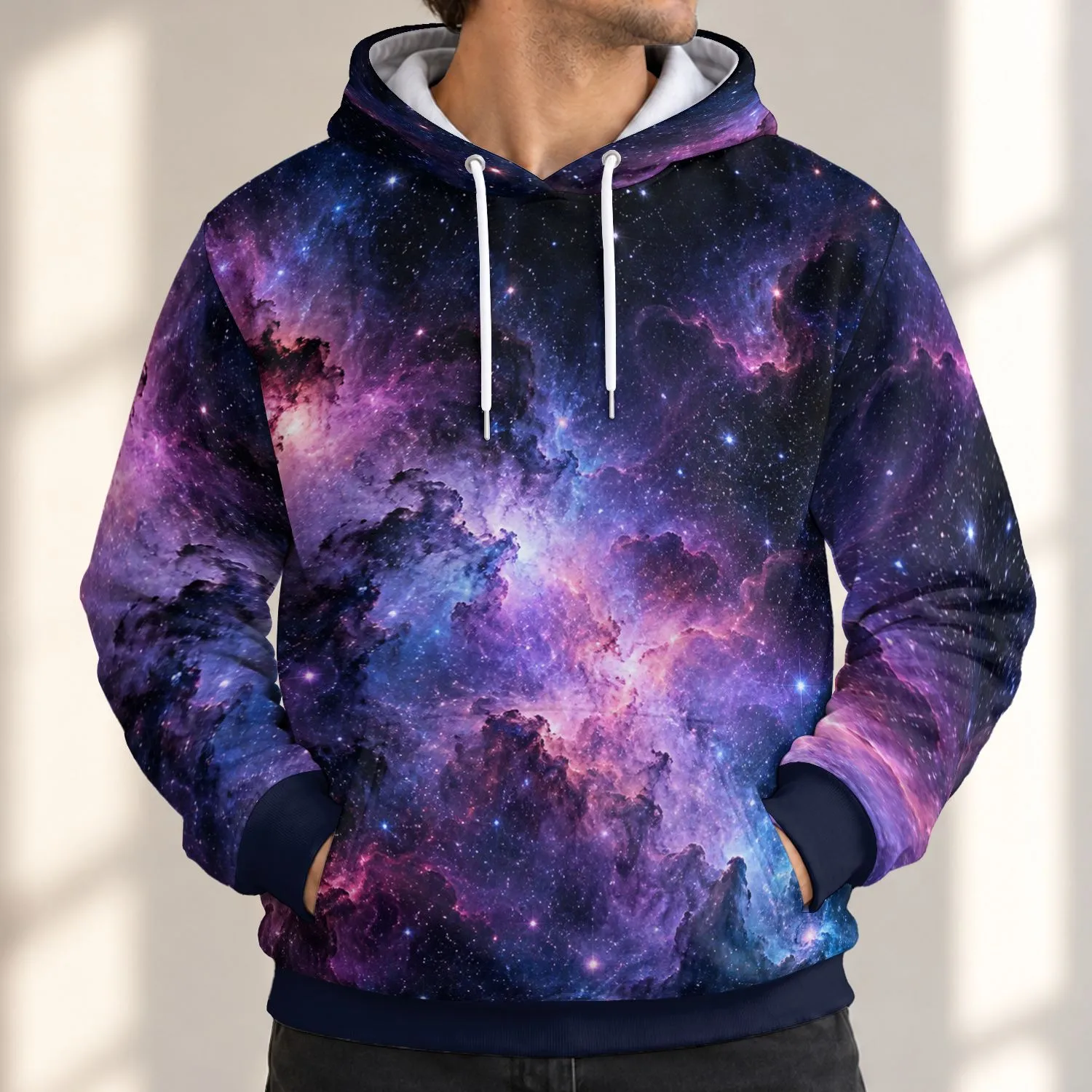 Cosmic Nebula And Starfield For Stargazing, Science Fans And Night Sky Lovers All-over Print Hoodie (Lightweight) - 1
