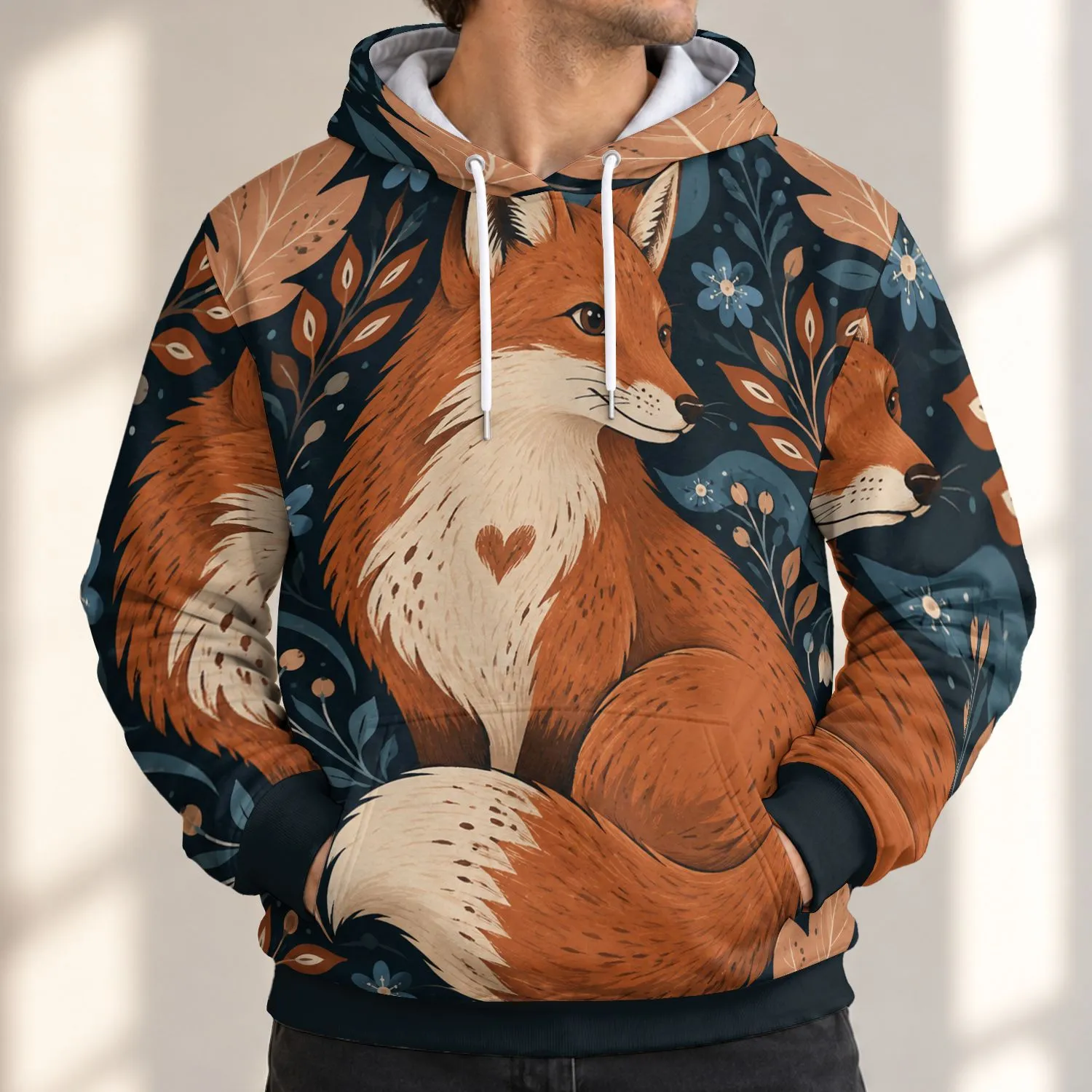 Cute Fox Woodland Scene For Cozy Autumn Adventures And Everyday Nature Lovers All-over Print Hoodie (Lightweight) - 1