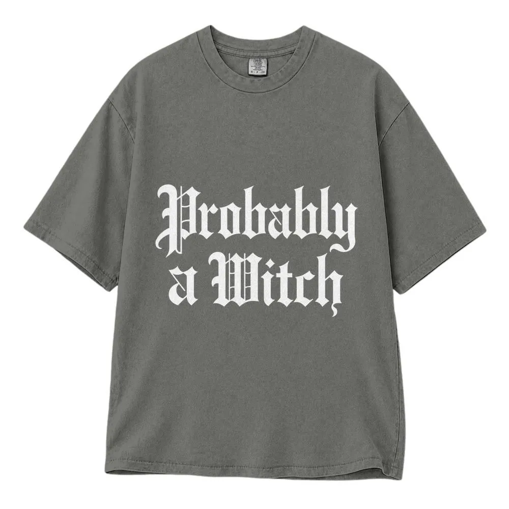 Probably a Witch Black Shirt Women, Gothic Halloween Spooky Season Style, Tee, Hoodie, Sweatshirt - 1