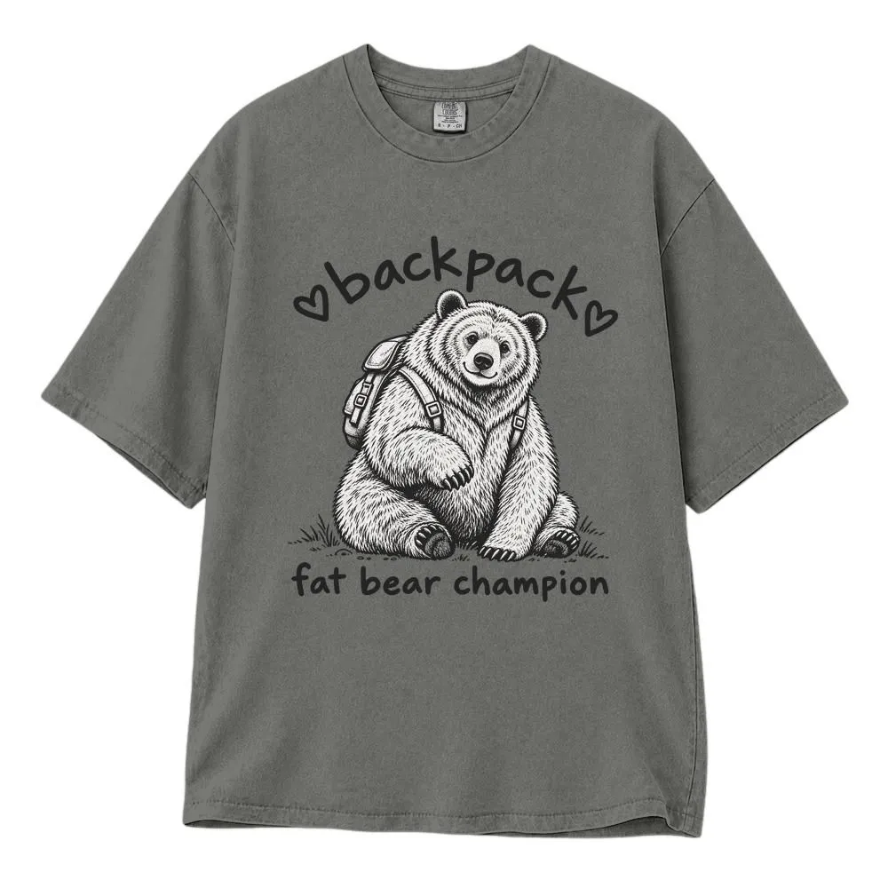 Backpack Fat Bear Champion Shirt, Katmai National Park Wildlife Gift, Cute Grizzly Bear Tee, Hoodie, Sweatshirt - 1
