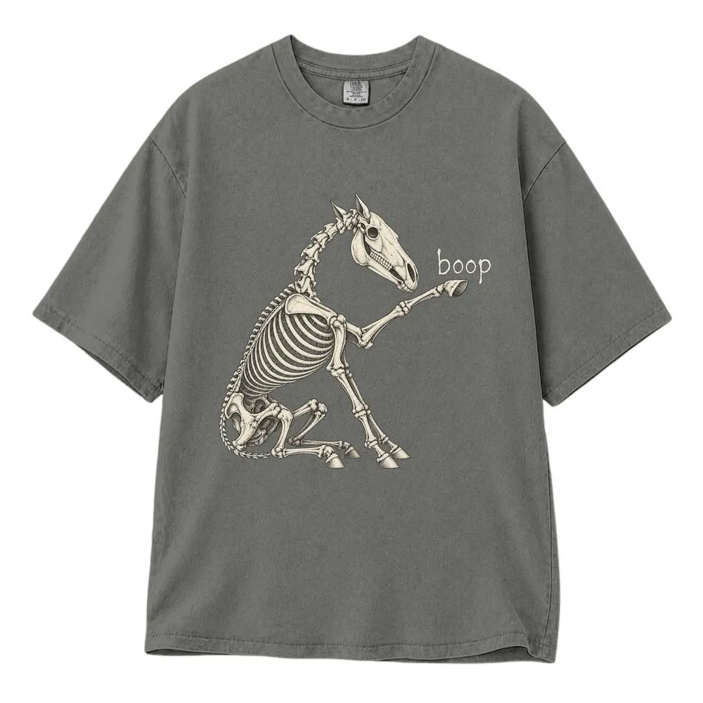 Horse Skeleton Boop Shirt, Horse SVG Equestrian Halloween Gift for Horse Lovers, Spooky Western Tee, Hoodie, Sweatshirt - 1