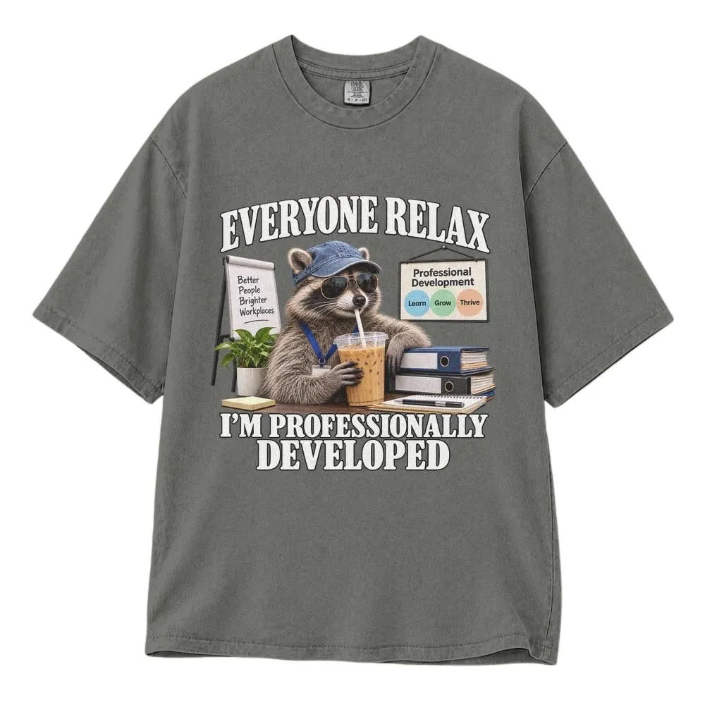 Funny Raccoon Coffee Teacher Gift Shirt, Professional Development Humor for Teachers and Coworkers, Tee Hoodie Sweatshirt - 1