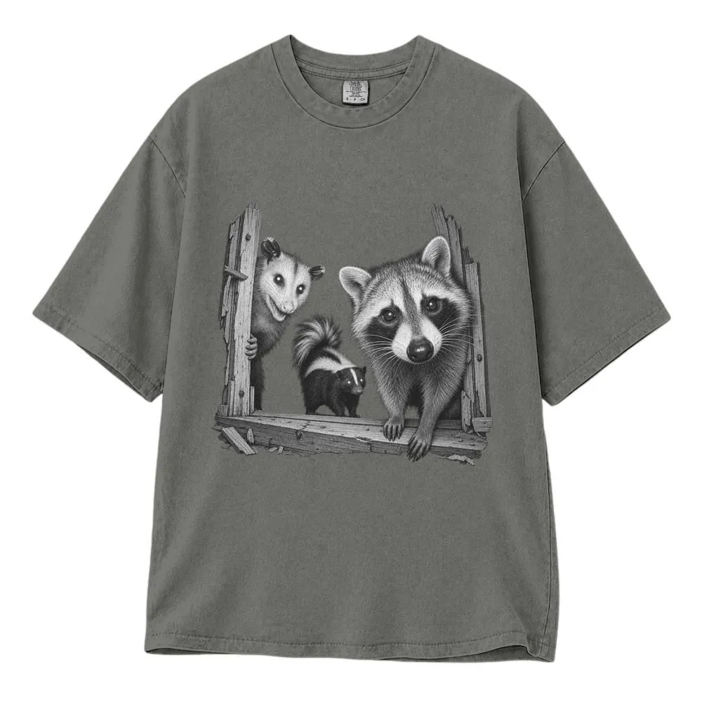 Trash Panda Night Crew Polo Shirt Women, Funny Critter Shirt for Wildlife Lovers, Goblincore Style Tee, Hoodie, Sweatshirt - 1
