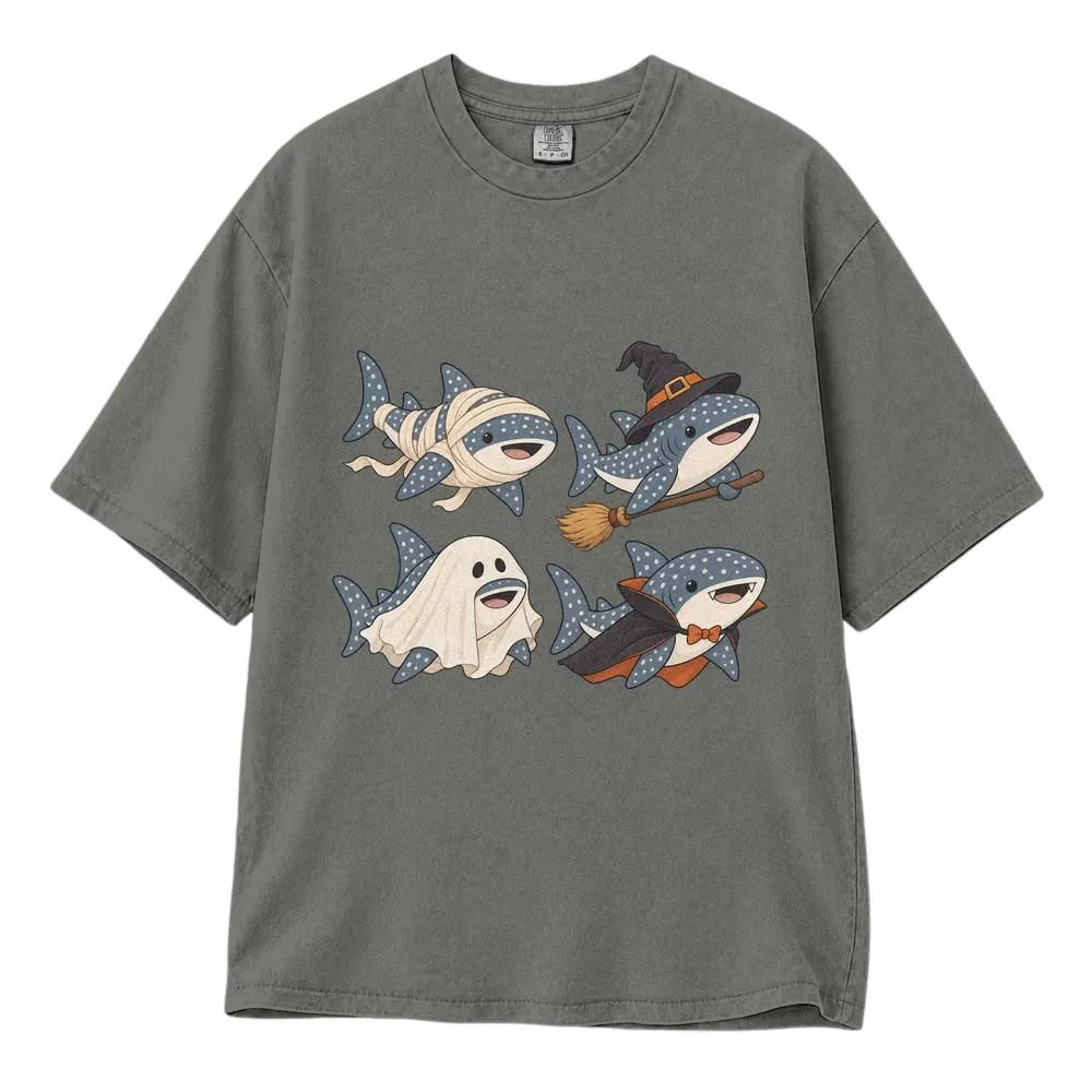 Whale Shark Halloween Shark Shirt, Cute Spooky Ocean Animal Design, Shark Hoodie Trend, Tee, Hoodie, Sweatshirt - 1